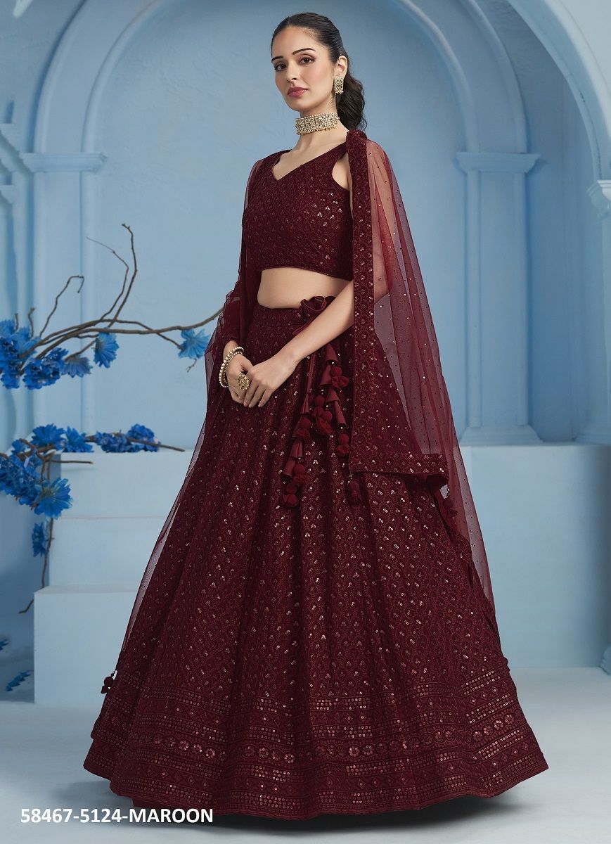 FLORANCE 3 - Catalog # 58467 (Set of 5 Semi-Stitched Lehengas) by Brand DESI MUSE