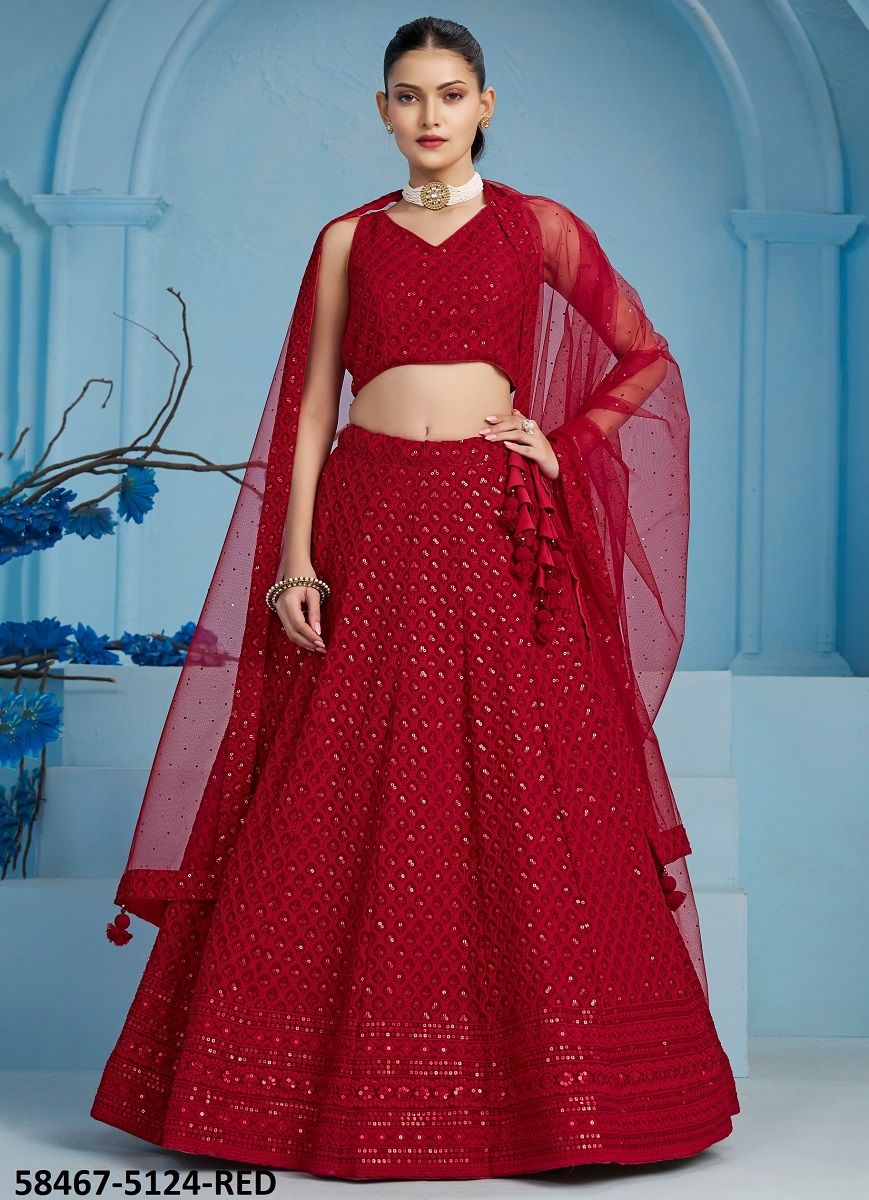 FLORANCE 3 - Catalog # 58467 (Set of 5 Semi-Stitched Lehengas) by Brand DESI MUSE