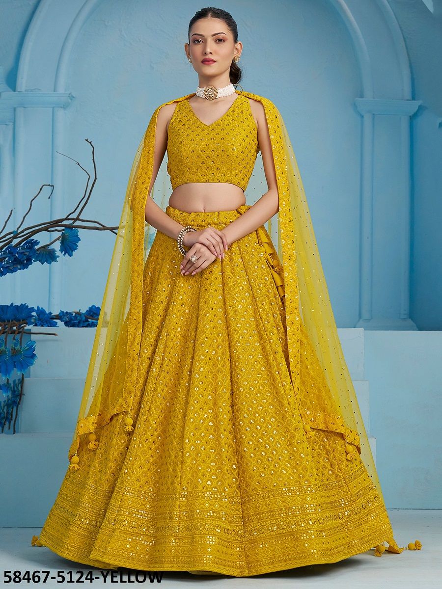 FLORANCE 3 - Catalog # 58467 (Set of 5 Semi-Stitched Lehengas) by Brand DESI MUSE