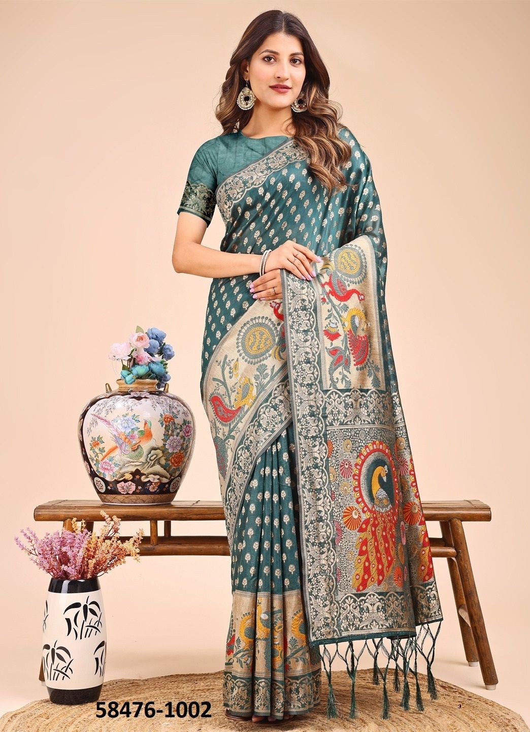 ZAREEN - Catalog # 58476 (Set of 6 Sarees) by Brand DESI MUSE