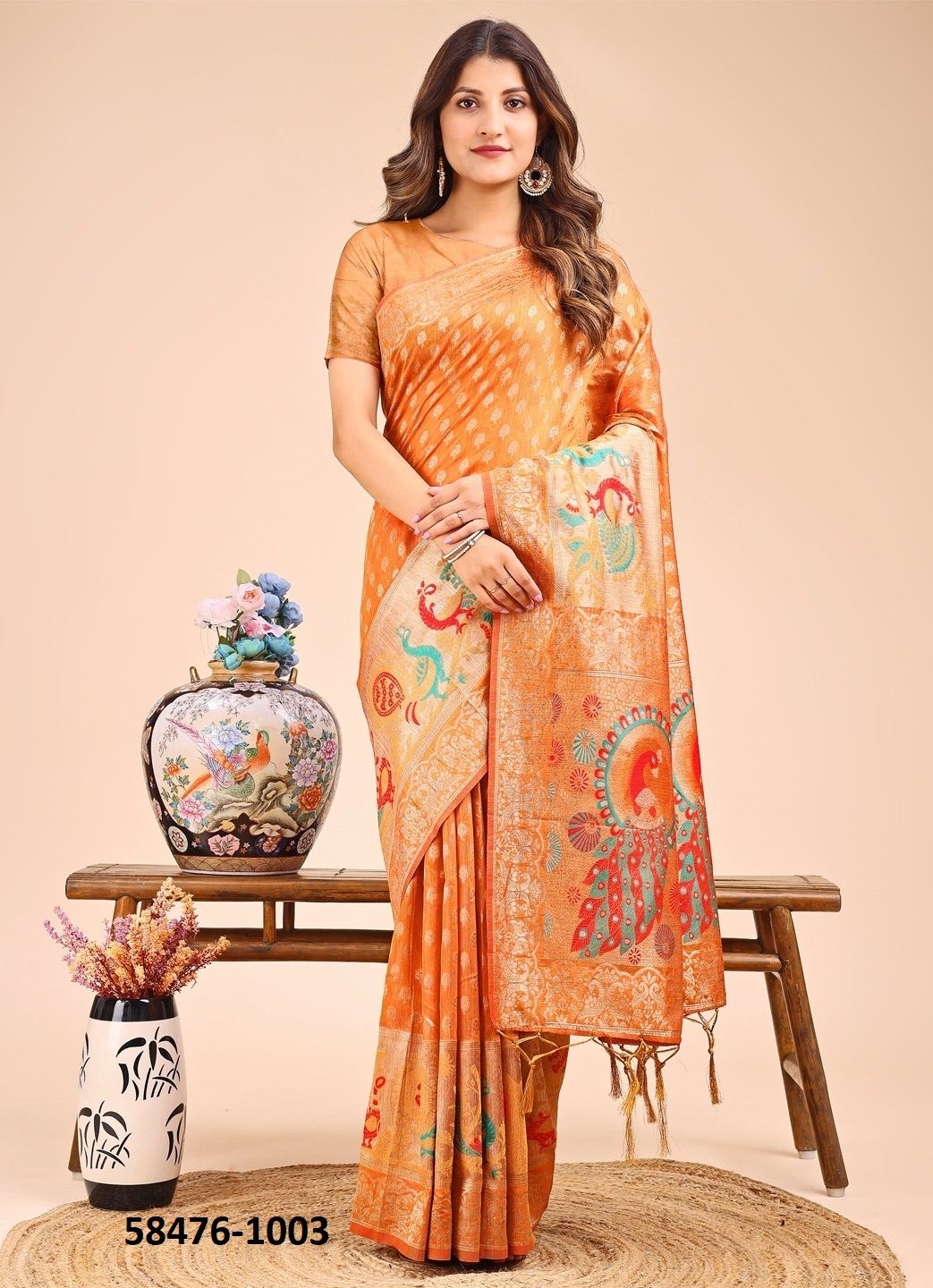 ZAREEN - Catalog # 58476 (Set of 6 Sarees) by Brand DESI MUSE