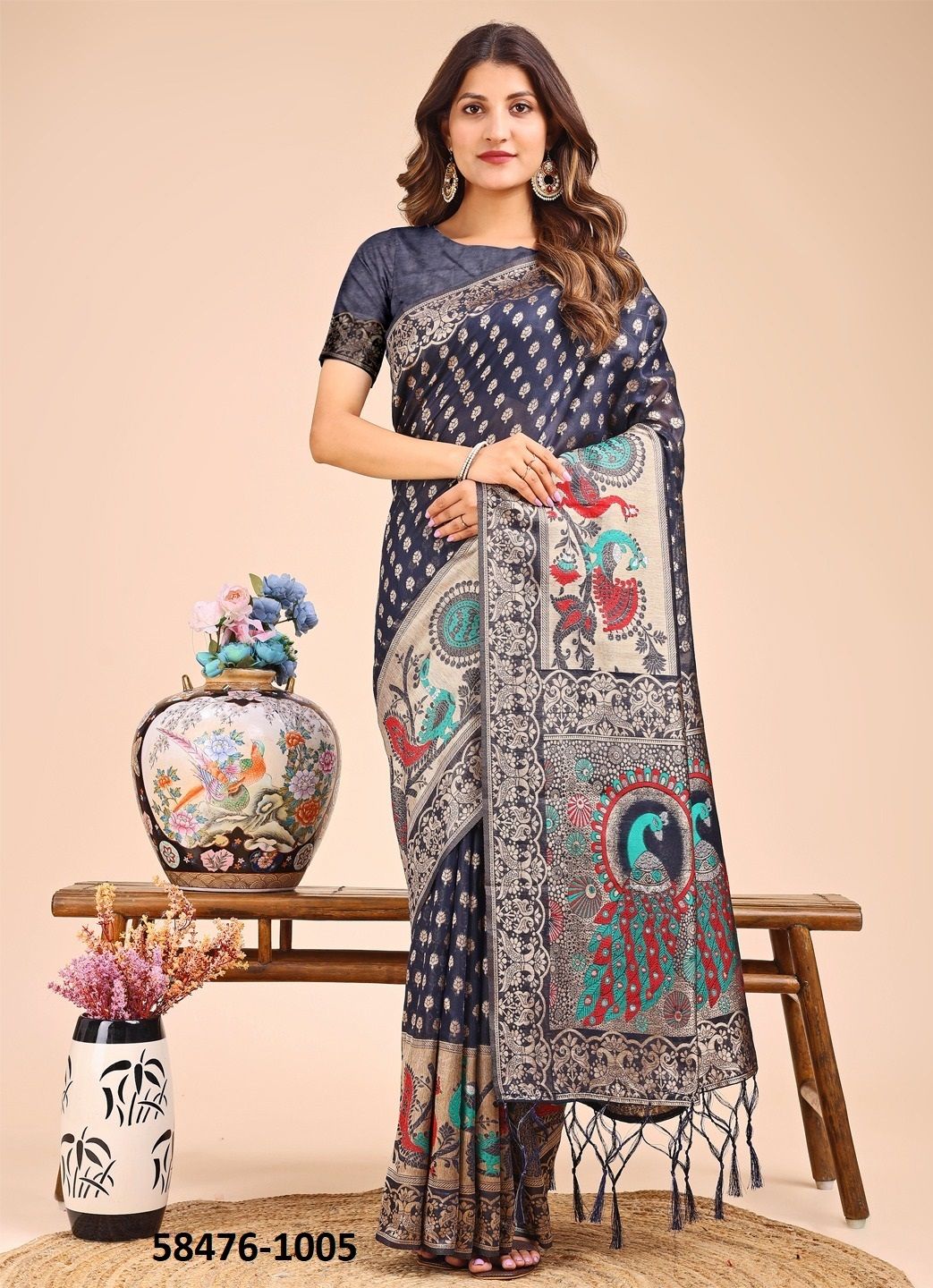 ZAREEN - Catalog # 58476 (Set of 6 Sarees) by Brand DESI MUSE
