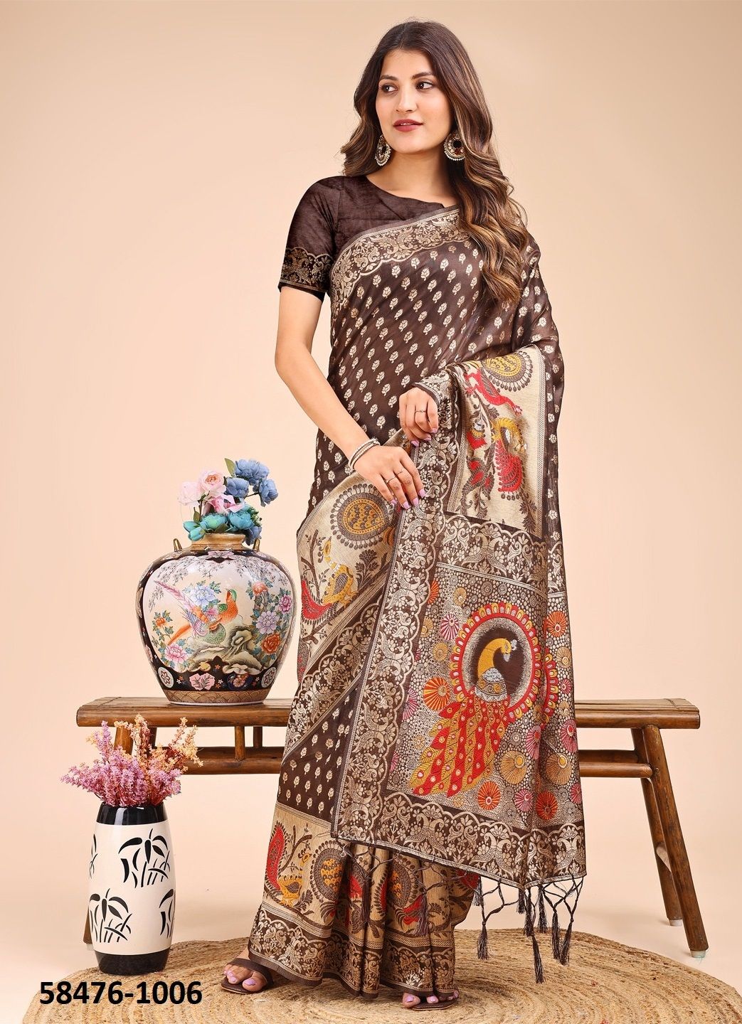 ZAREEN - Catalog # 58476 (Set of 6 Sarees) by Brand DESI MUSE