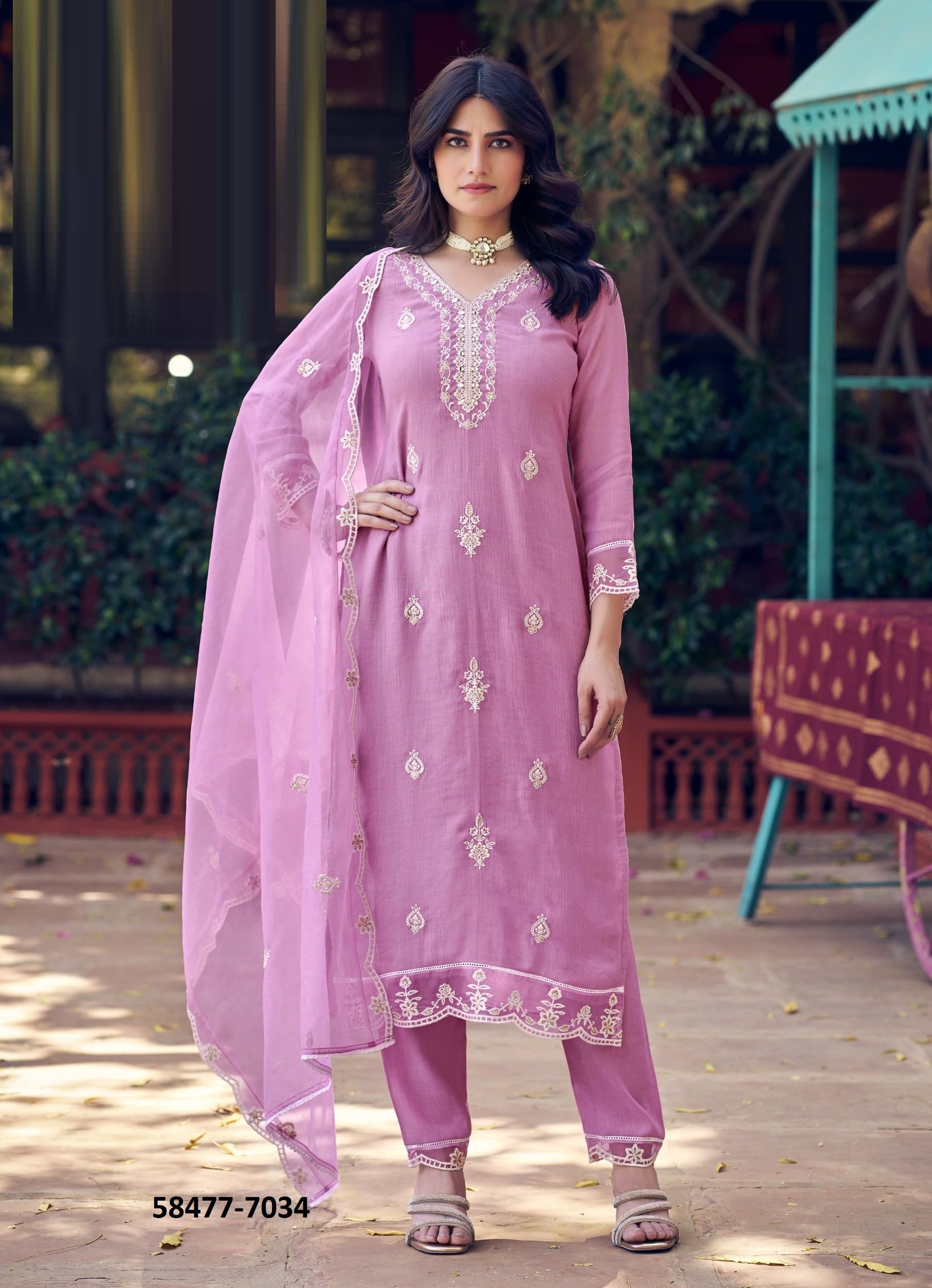 SEFALI - Catalog # 58477 (Set of 4 Readymade Salwar Suits) by Brand RANGOON