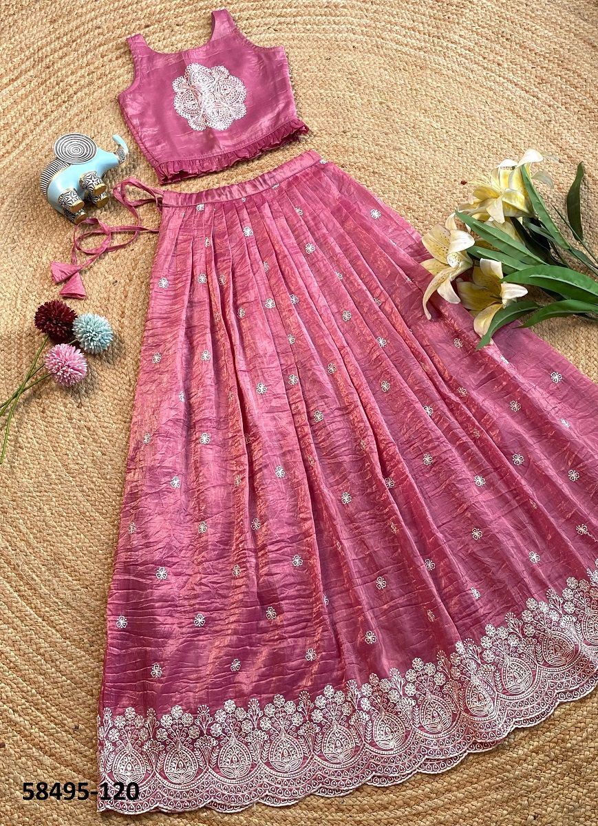 KIDS SERIES 119-120 - Catalog # 58495 (Set of 2 Readymade Lehengas) by Brand DESI MUSE