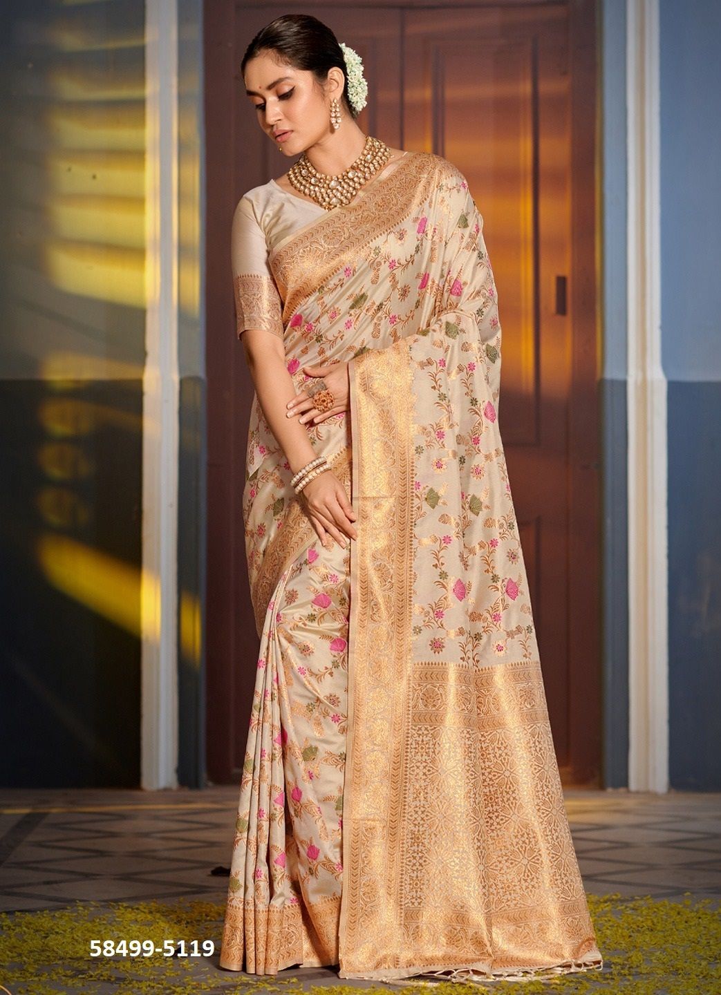 SWARNIKA - Catalog # 58499 (Set of 6 Sarees) by Brand DESI MUSE