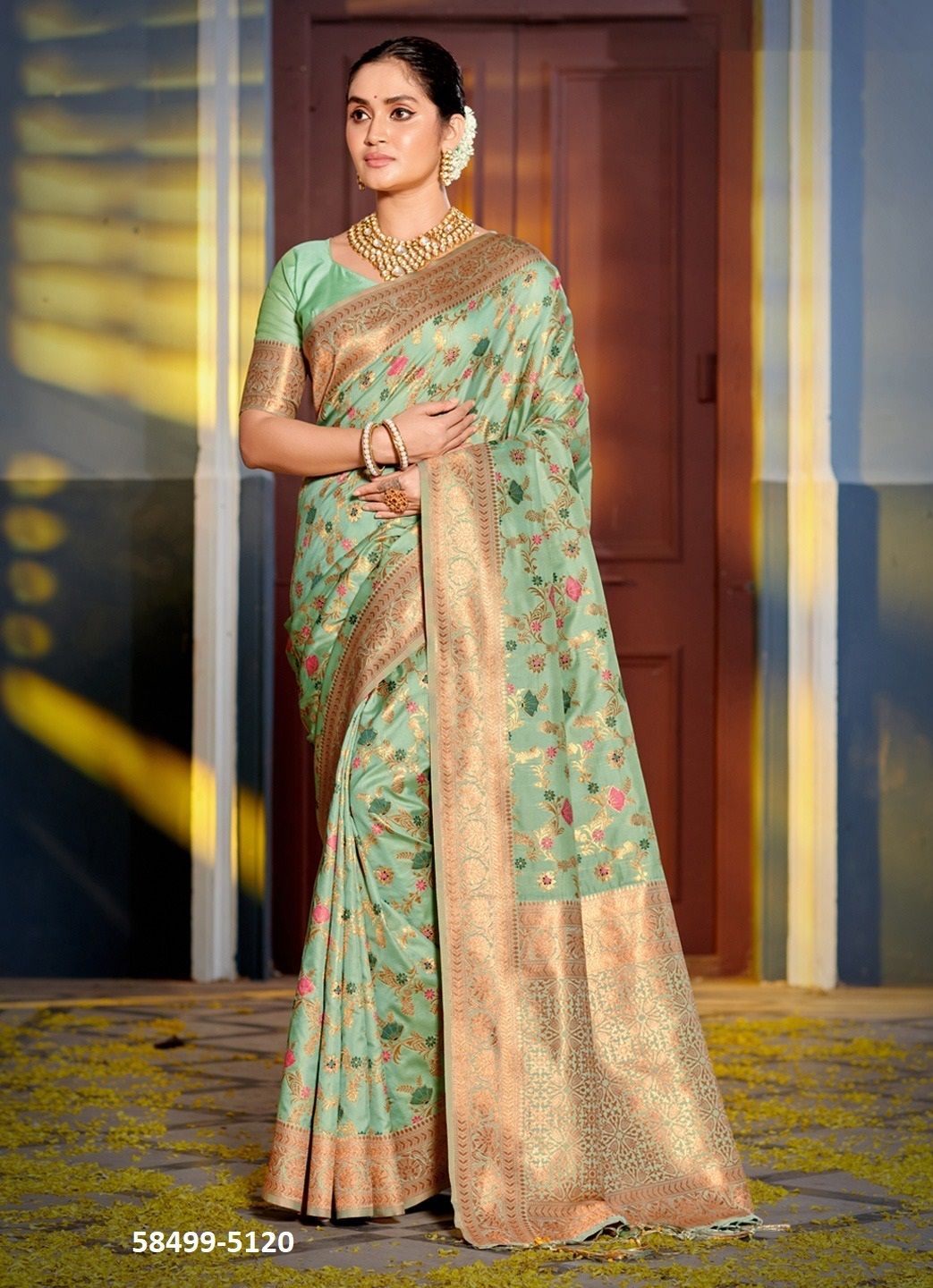 SWARNIKA - Catalog # 58499 (Set of 6 Sarees) by Brand DESI MUSE