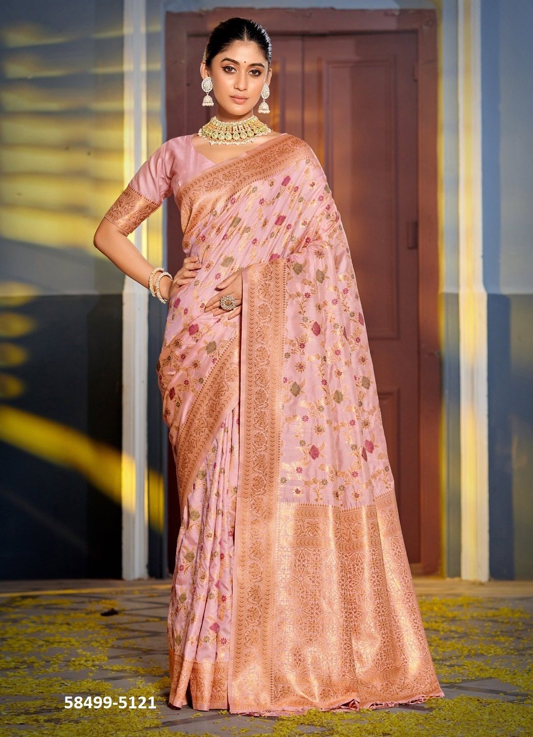 SWARNIKA - Catalog # 58499 (Set of 6 Sarees) by Brand DESI MUSE