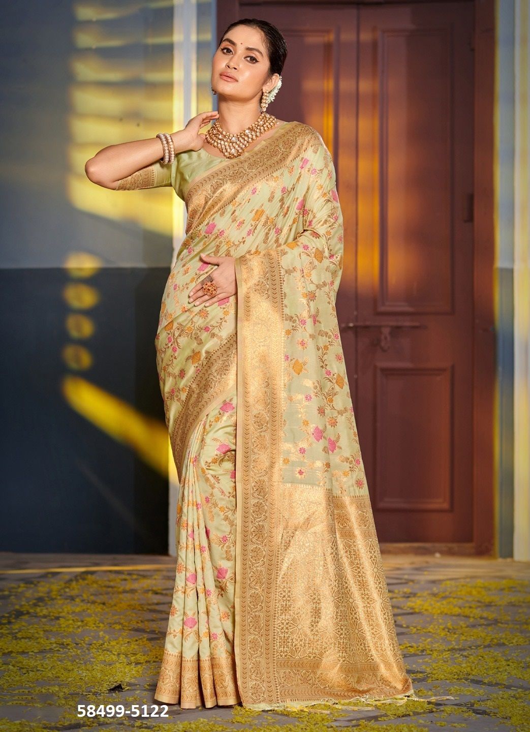 SWARNIKA - Catalog # 58499 (Set of 6 Sarees) by Brand DESI MUSE