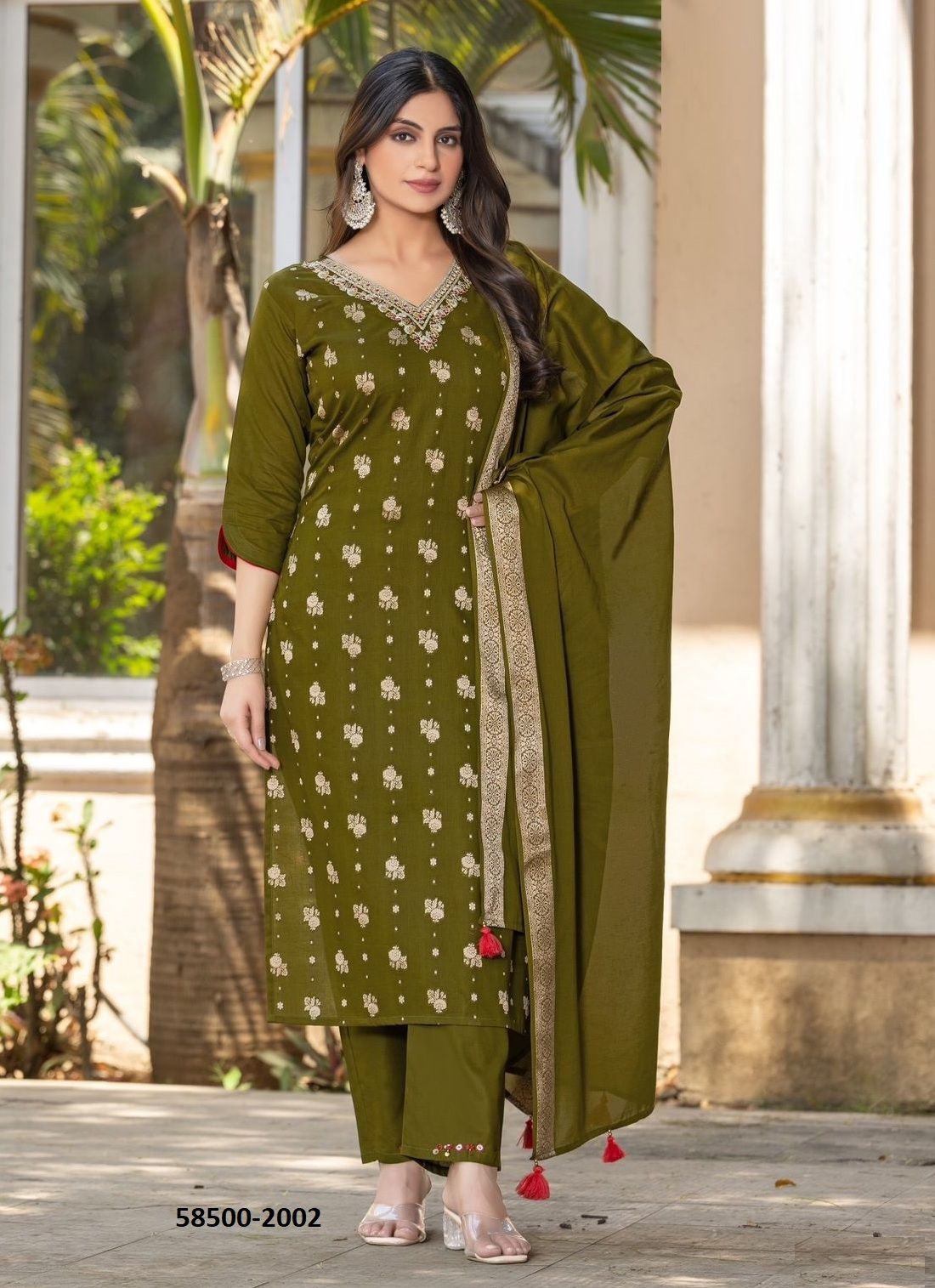 HANSIKA - Catalog # 58500 (Set of 5 Readymade Salwar Suits) by Brand MITTOO