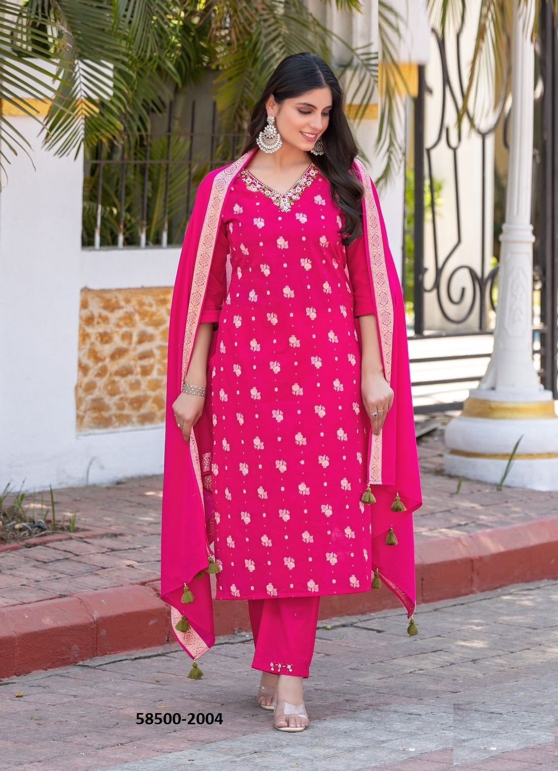 HANSIKA - Catalog # 58500 (Set of 5 Readymade Salwar Suits) by Brand MITTOO