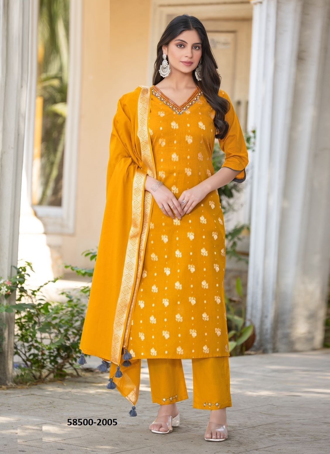HANSIKA - Catalog # 58500 (Set of 5 Readymade Salwar Suits) by Brand MITTOO