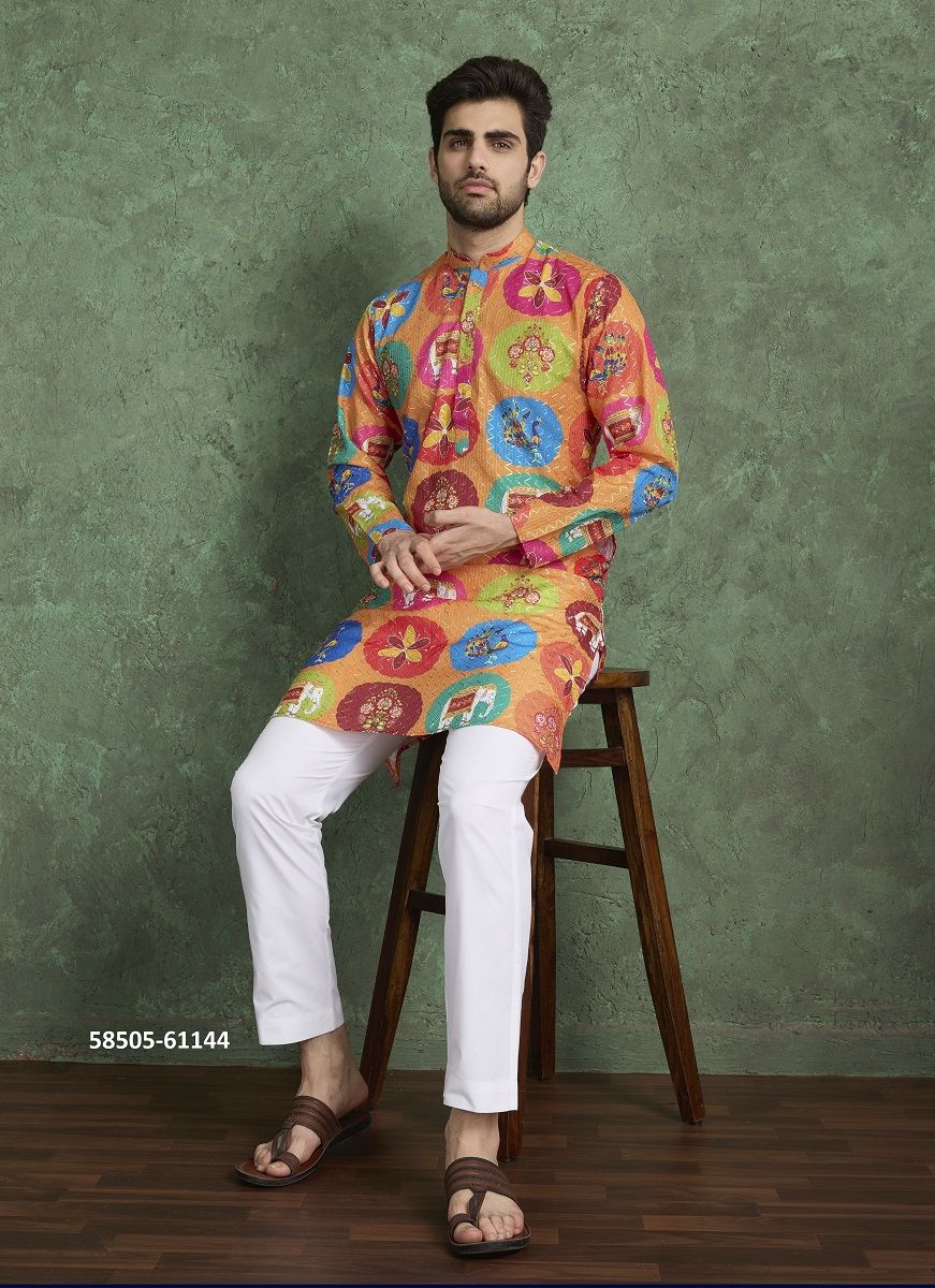 KURTA CULTURE - Catalog # 58505 (Set of 6 Men's Ethnic Wear) by Brand DESI MUSE