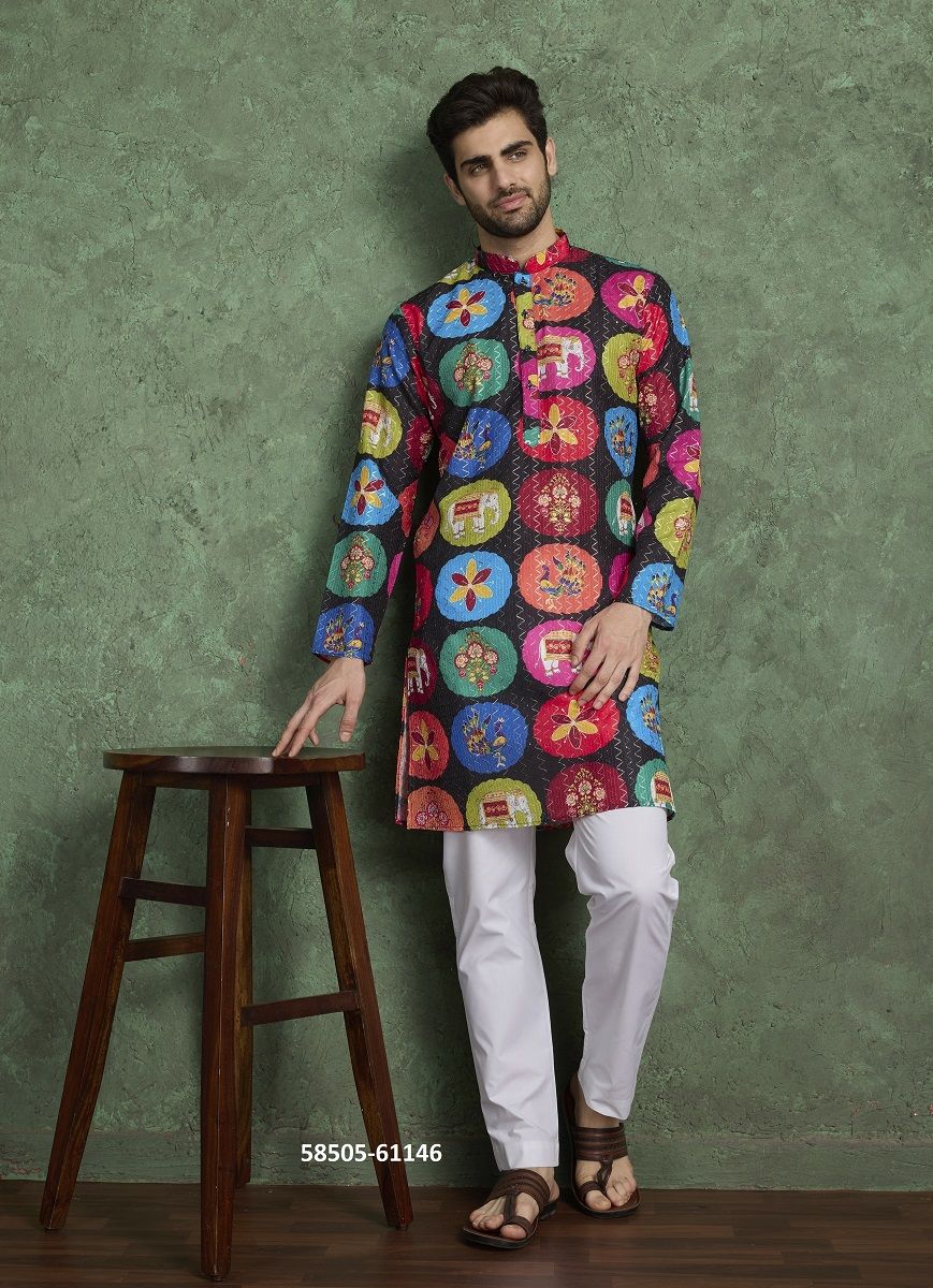 KURTA CULTURE - Catalog # 58505 (Set of 6 Men's Ethnic Wear) by Brand DESI MUSE