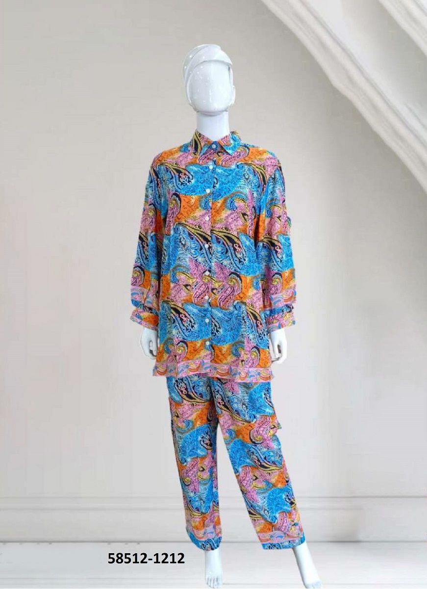 SILK CO-ORD SET 10 - Catalog # 58512 (Set of 9 Tops With Bottoms) by Brand DESI MUSE