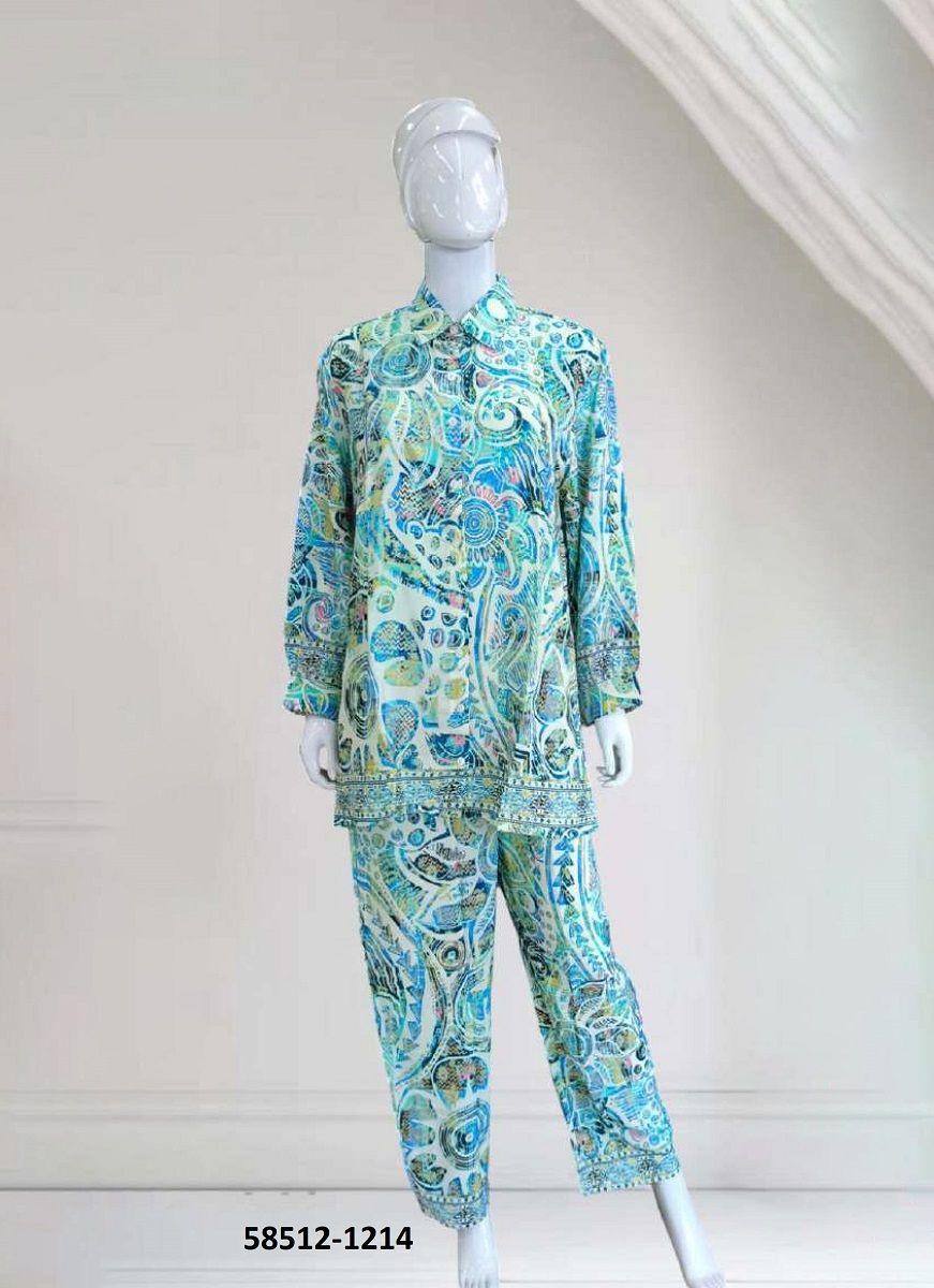 SILK CO-ORD SET 10 - Catalog # 58512 (Set of 9 Tops With Bottoms) by Brand DESI MUSE