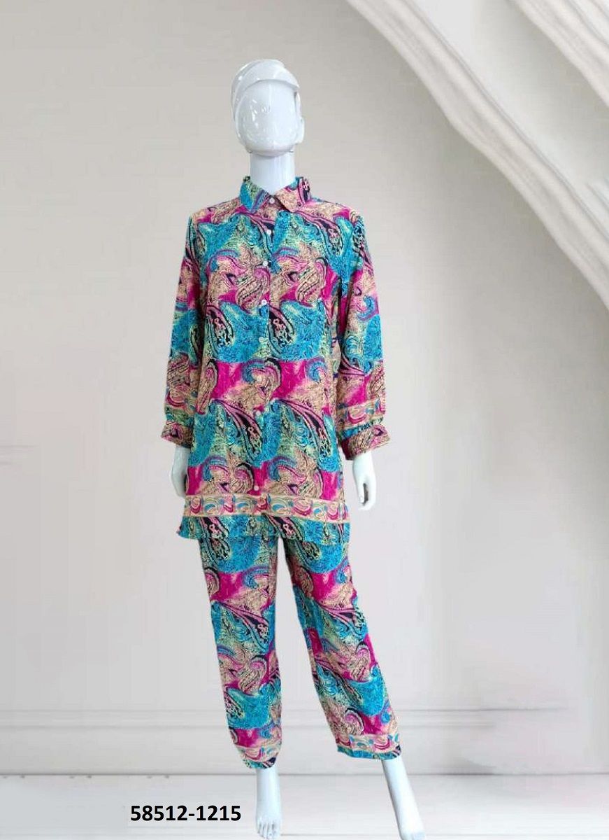 SILK CO-ORD SET 10 - Catalog # 58512 (Set of 9 Tops With Bottoms) by Brand DESI MUSE