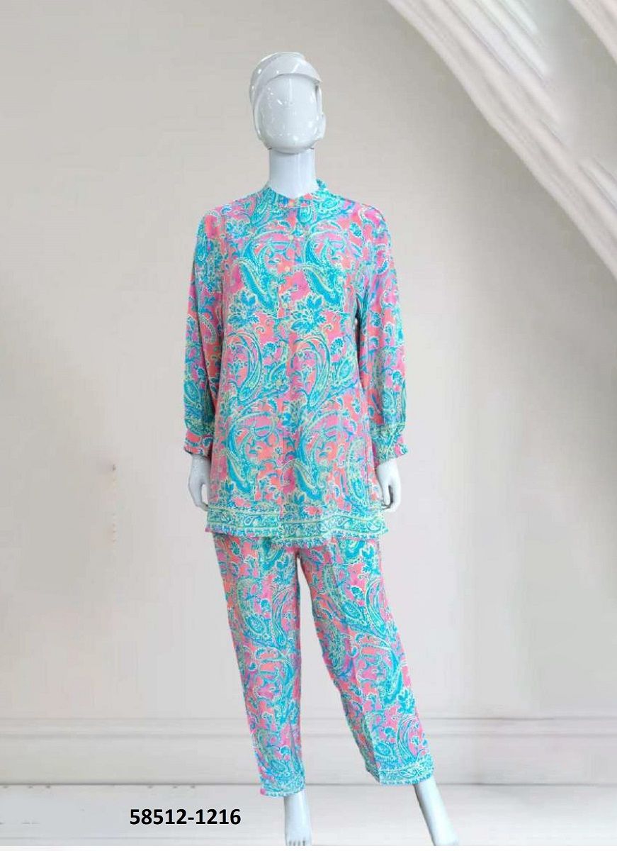 SILK CO-ORD SET 10 - Catalog # 58512 (Set of 9 Tops With Bottoms) by Brand DESI MUSE