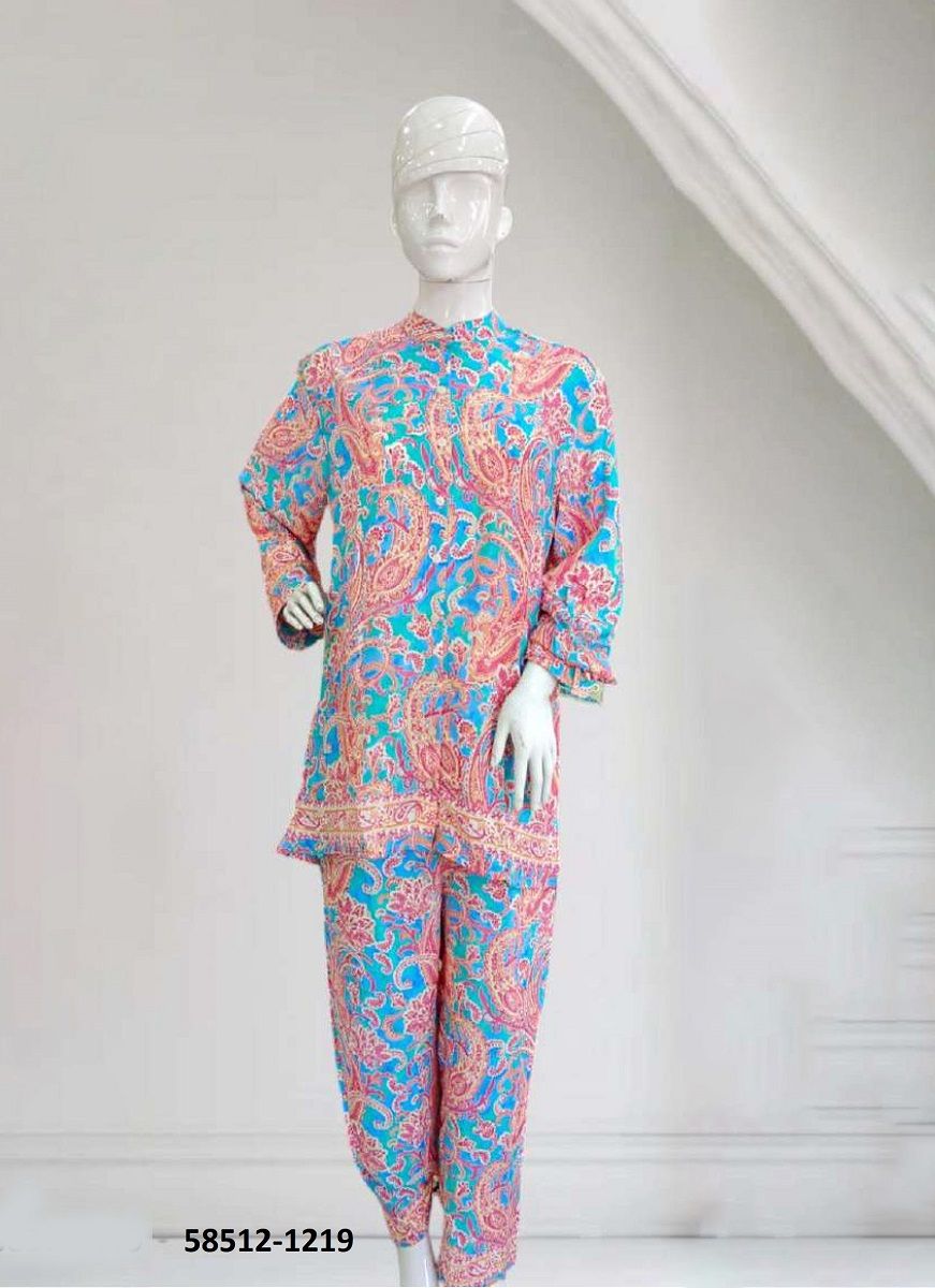 SILK CO-ORD SET 10 - Catalog # 58512 (Set of 9 Tops With Bottoms) by Brand DESI MUSE
