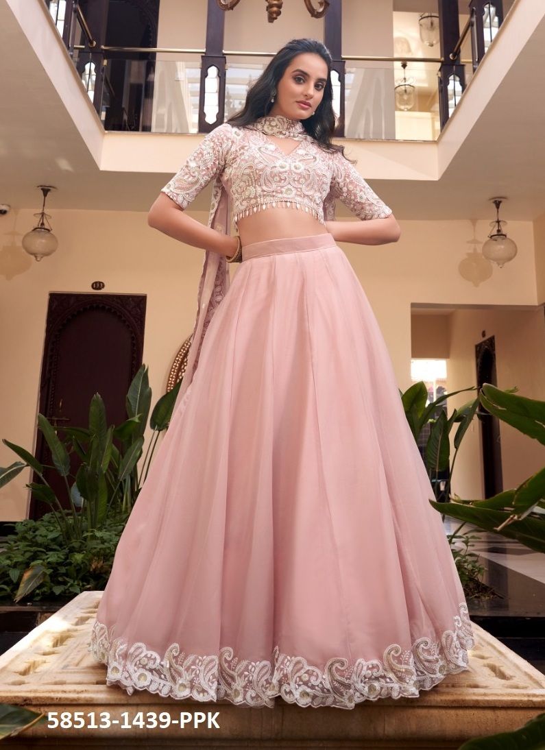 SERIES 1439 - Catalog # 58513 (Set of 4 Semi-Stitched Lehengas) by Brand DESI MUSE