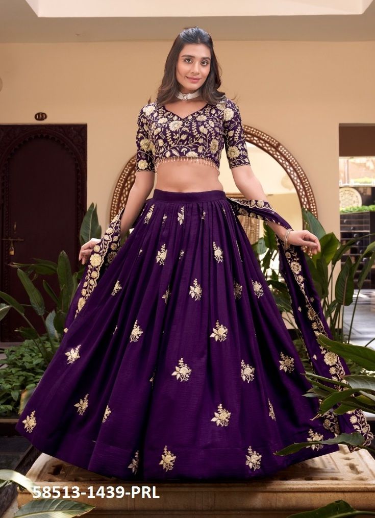 SERIES 1439 - Catalog # 58513 (Set of 4 Semi-Stitched Lehengas) by Brand DESI MUSE