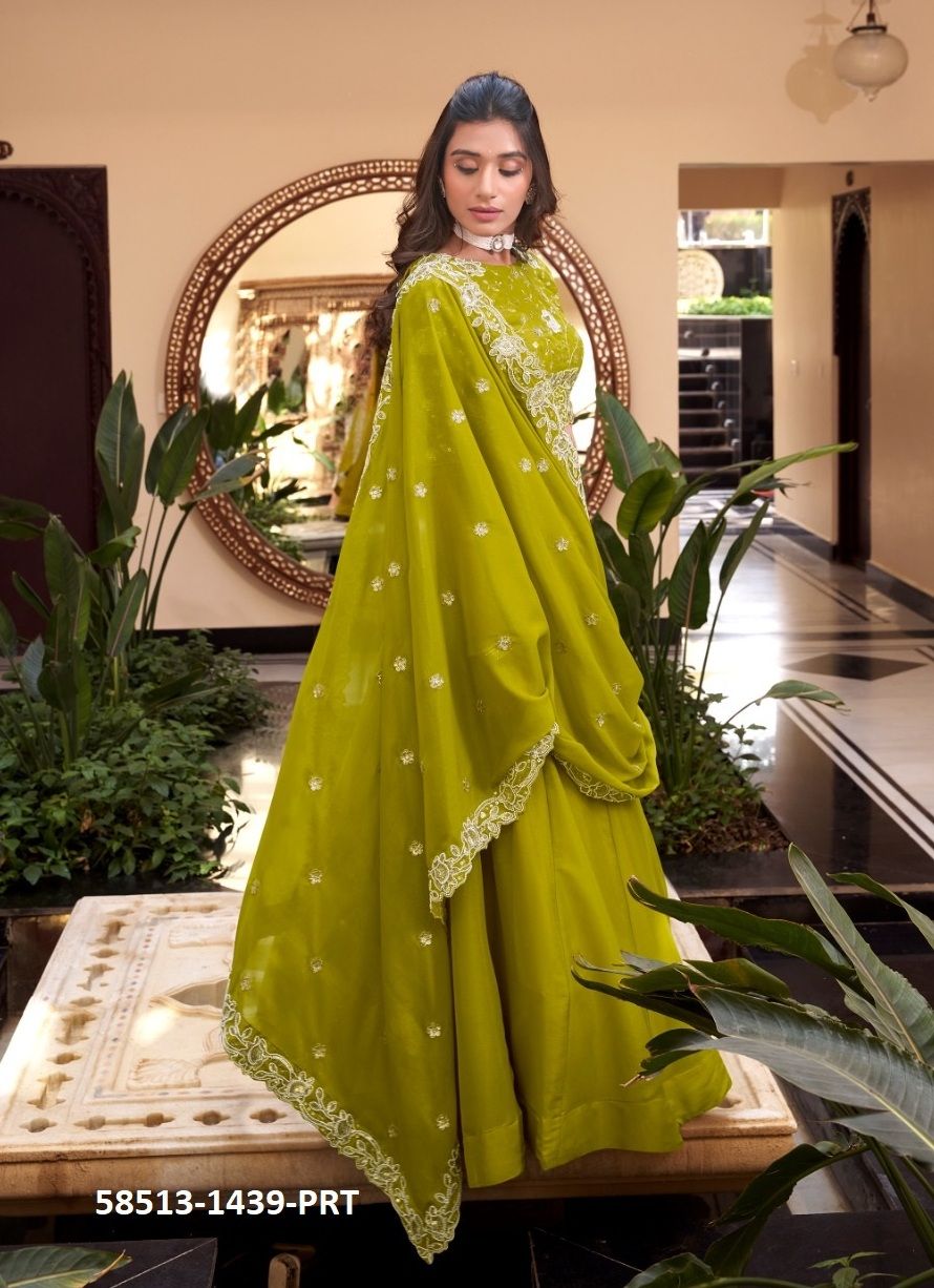 SERIES 1439 - Catalog # 58513 (Set of 4 Semi-Stitched Lehengas) by Brand DESI MUSE