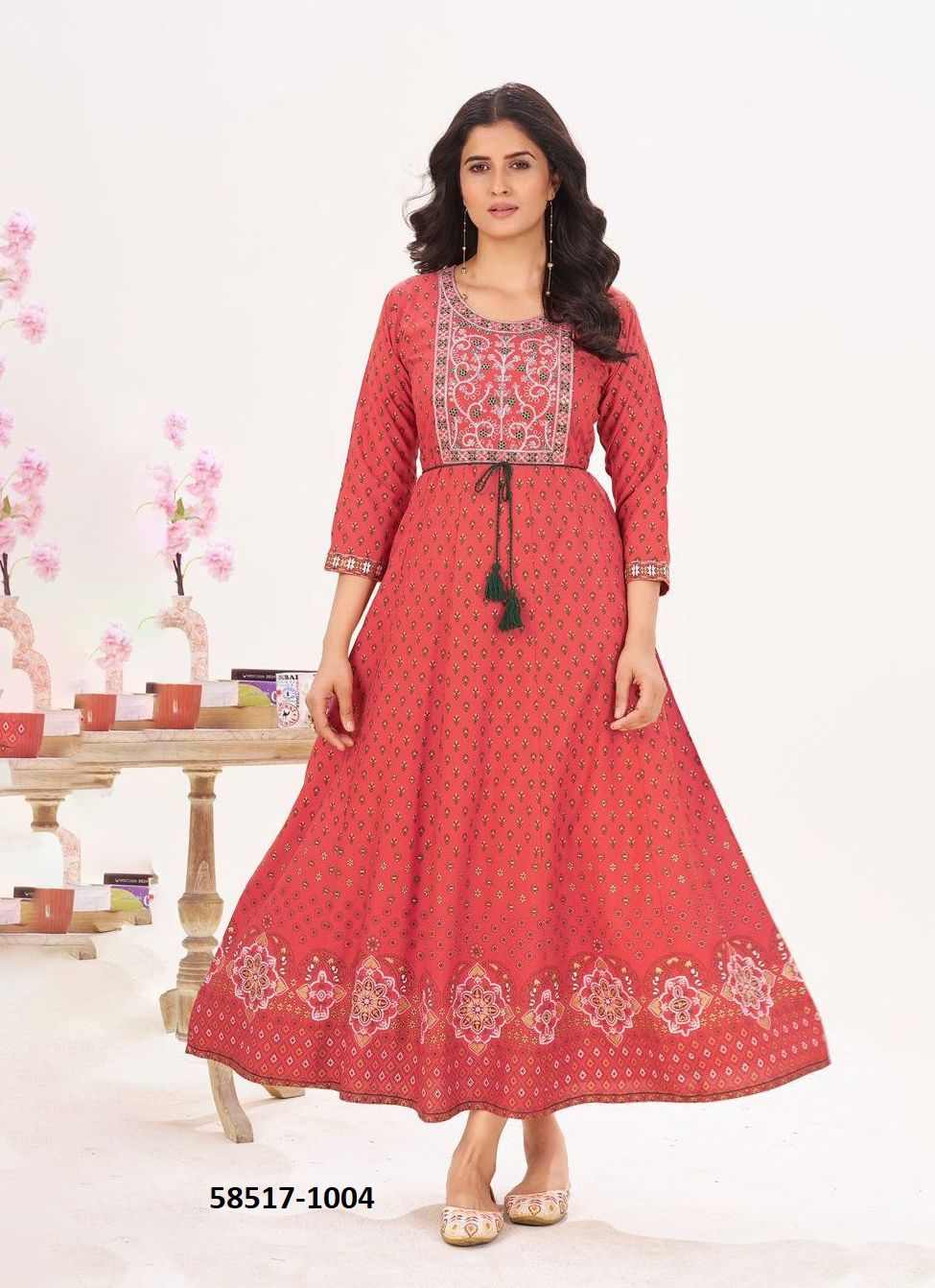 WALKAWAY TOWN EDITION - Catalog # 58517 (Set of 5 Readymade Women's Kurtis / Tops) by Brand BLUE HILLS