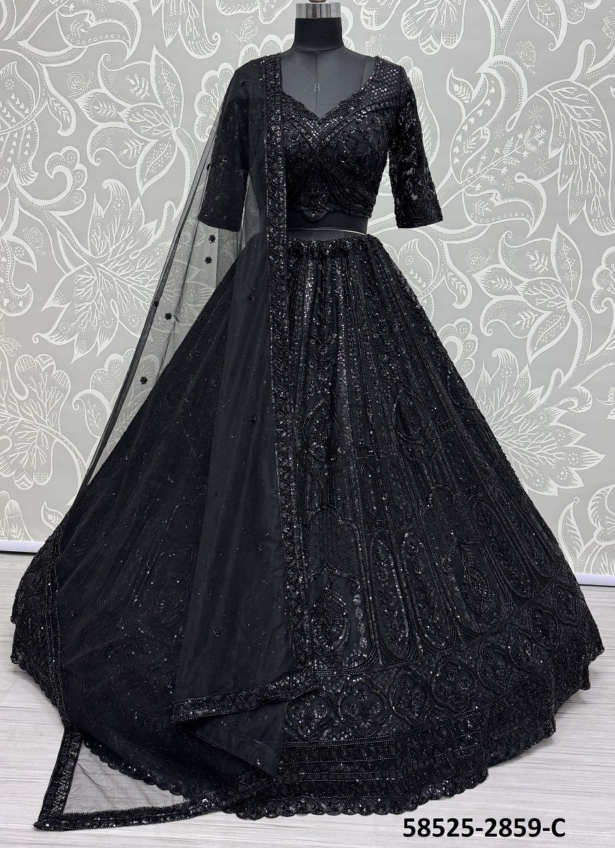 SERIES 2856-2858 - Catalog # 58525 (Set of 17 Semi-Stitched Lehengas) by Brand DESI MUSE