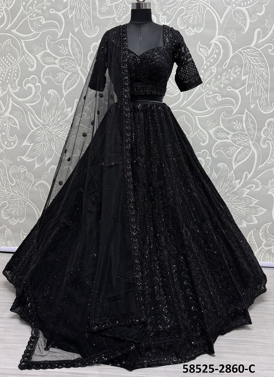 SERIES 2856-2858 - Catalog # 58525 (Set of 17 Semi-Stitched Lehengas) by Brand DESI MUSE