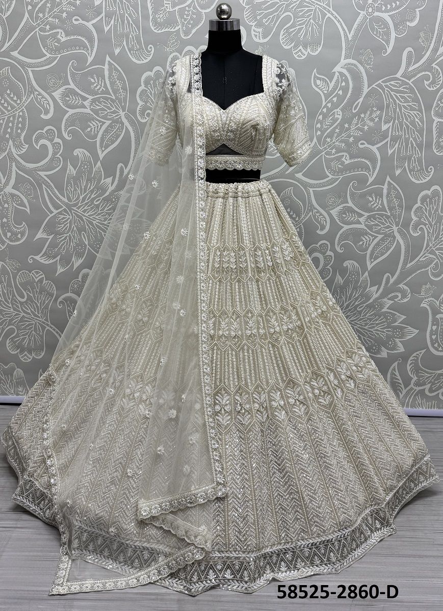 SERIES 2856-2858 - Catalog # 58525 (Set of 17 Semi-Stitched Lehengas) by Brand DESI MUSE