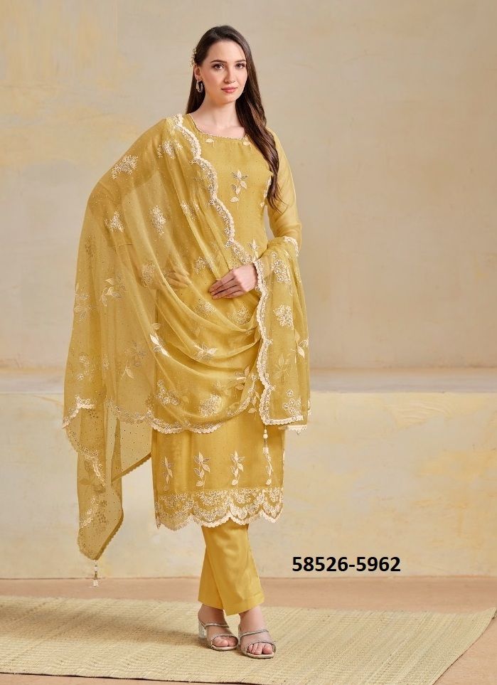 NOORIE - Catalog # 58526 (Set of 6 Semi-Stitched / Un-Stitched Suits) by Brand VIPUL FASHIONS