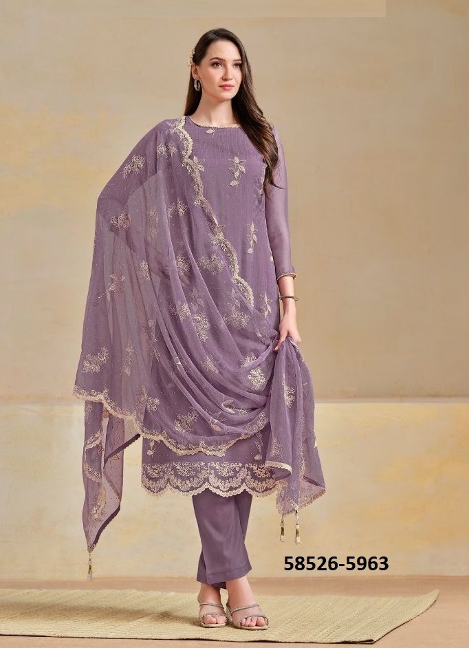NOORIE - Catalog # 58526 (Set of 6 Semi-Stitched / Un-Stitched Suits) by Brand VIPUL FASHIONS