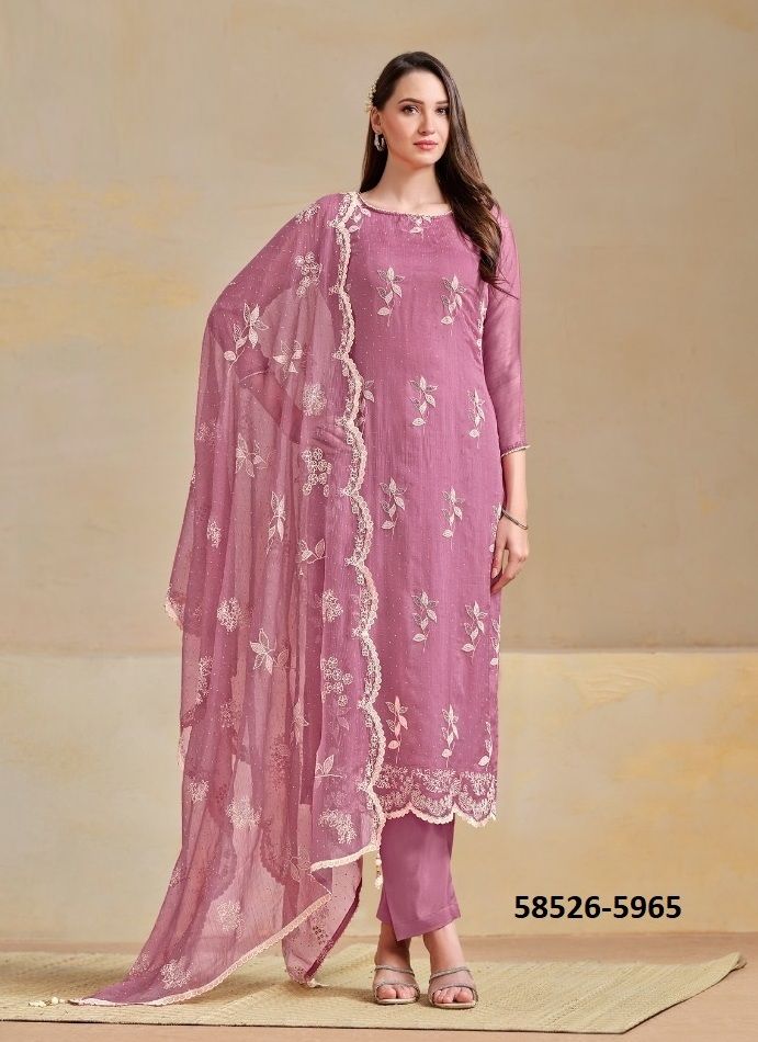 NOORIE - Catalog # 58526 (Set of 6 Semi-Stitched / Un-Stitched Suits) by Brand VIPUL FASHIONS