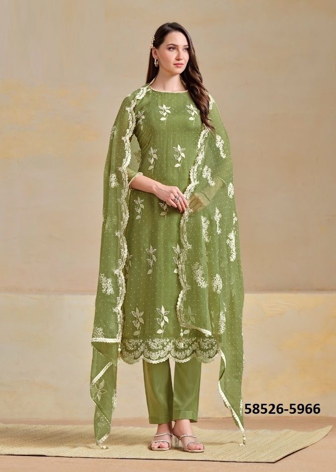 NOORIE - Catalog # 58526 (Set of 6 Semi-Stitched / Un-Stitched Suits) by Brand VIPUL FASHIONS