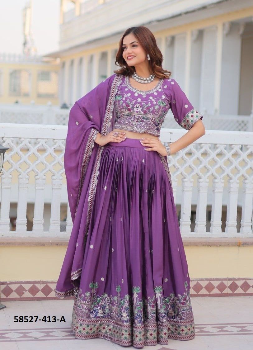 SERIES 413 - Catalog # 58527 (Set of 2 Readymade Lehengas) by Brand DESI MUSE SERIES 413 - Catalog # 58527 (Set of 2 Readymade Lehengas) by Brand DESI MUSE