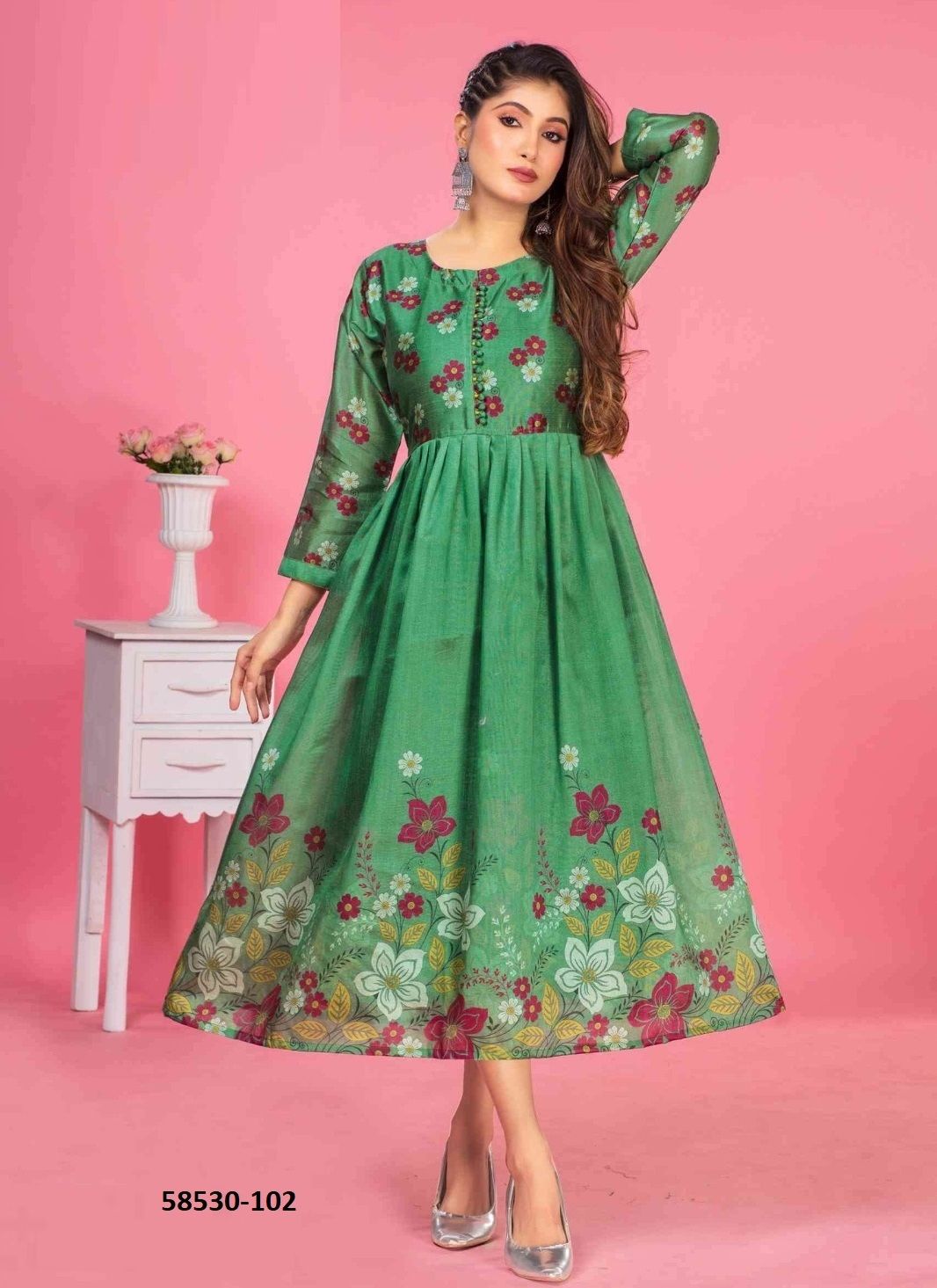 ILA - Catalog # 58530 (Set of 6 Readymade Women's Kurtis / Tops) by Brand DEE CEE