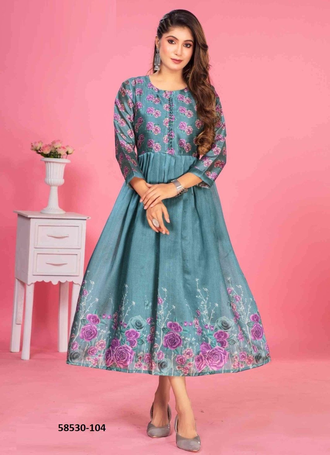 ILA - Catalog # 58530 (Set of 6 Readymade Women's Kurtis / Tops) by Brand DEE CEE