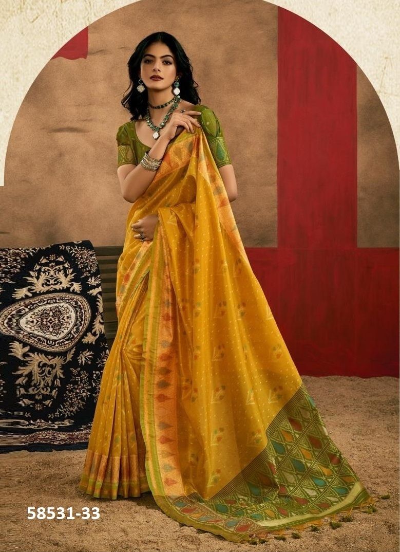 KRYSTAL - Catalog # 58531 (Set of 6 Sarees) by Brand RAJTEX FABRICS