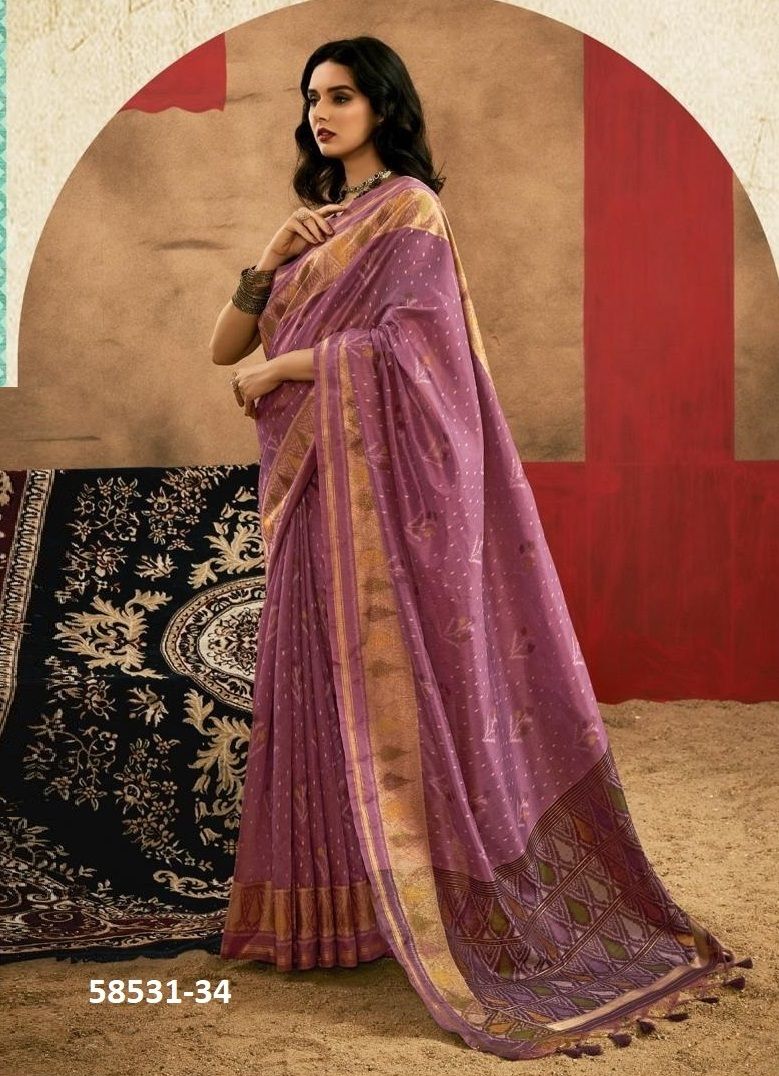 KRYSTAL - Catalog # 58531 (Set of 6 Sarees) by Brand RAJTEX FABRICS