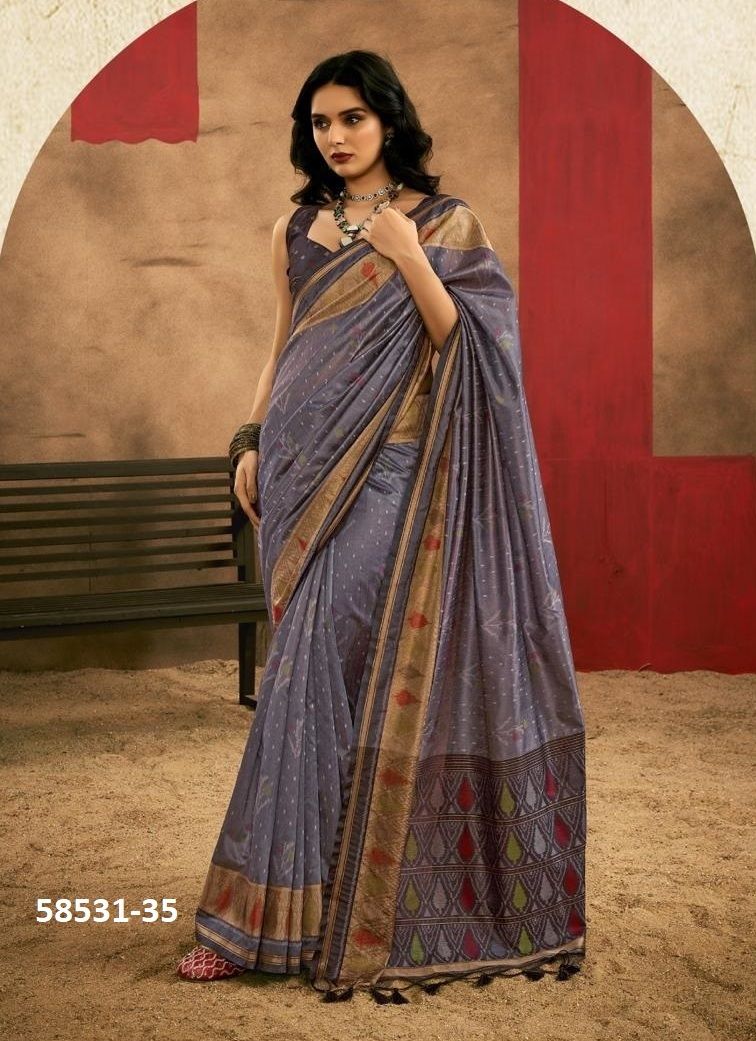 KRYSTAL - Catalog # 58531 (Set of 6 Sarees) by Brand RAJTEX FABRICS
