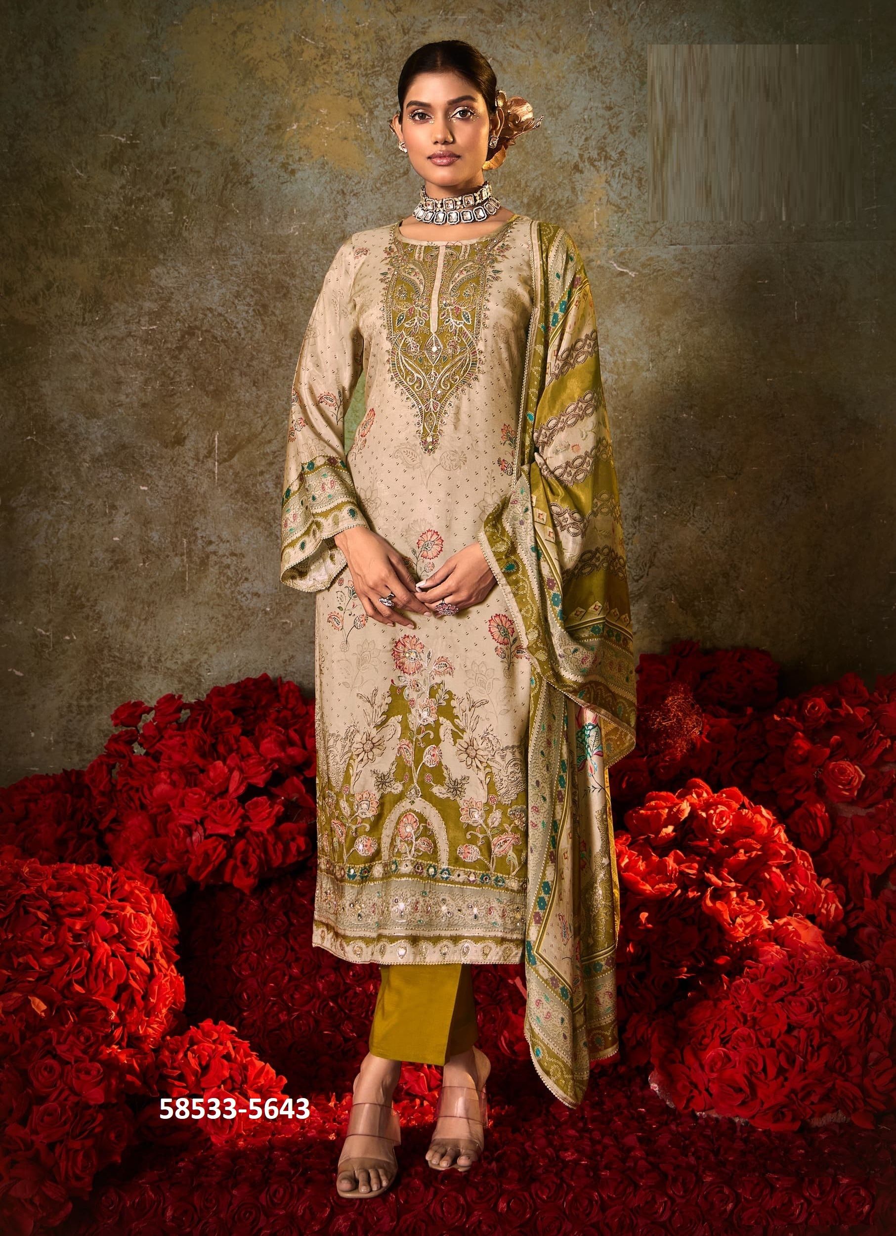 SIDDHI - Catalog # 58533 (Set of 4 Readymade Salwar Suits) by Brand RANGOON