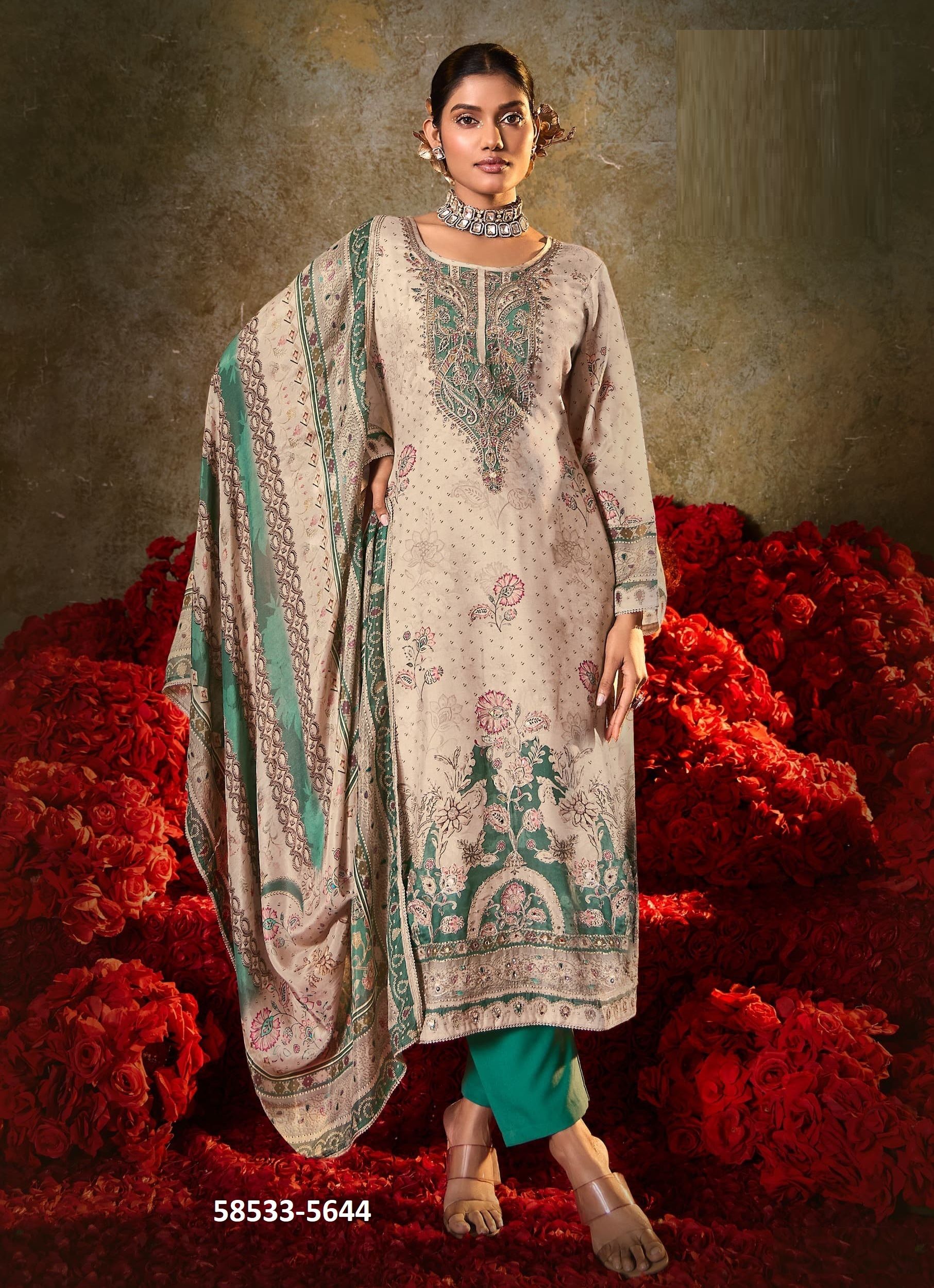 SIDDHI - Catalog # 58533 (Set of 4 Readymade Salwar Suits) by Brand RANGOON