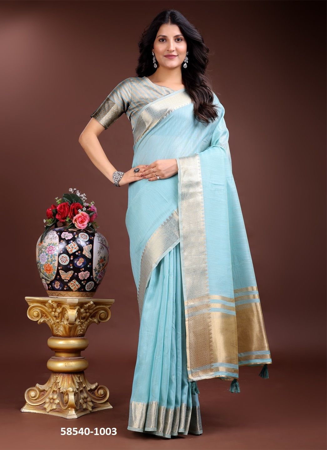 TAYAARI - Catalog # 58540 (Set of 11 Sarees) by Brand DESI MUSE