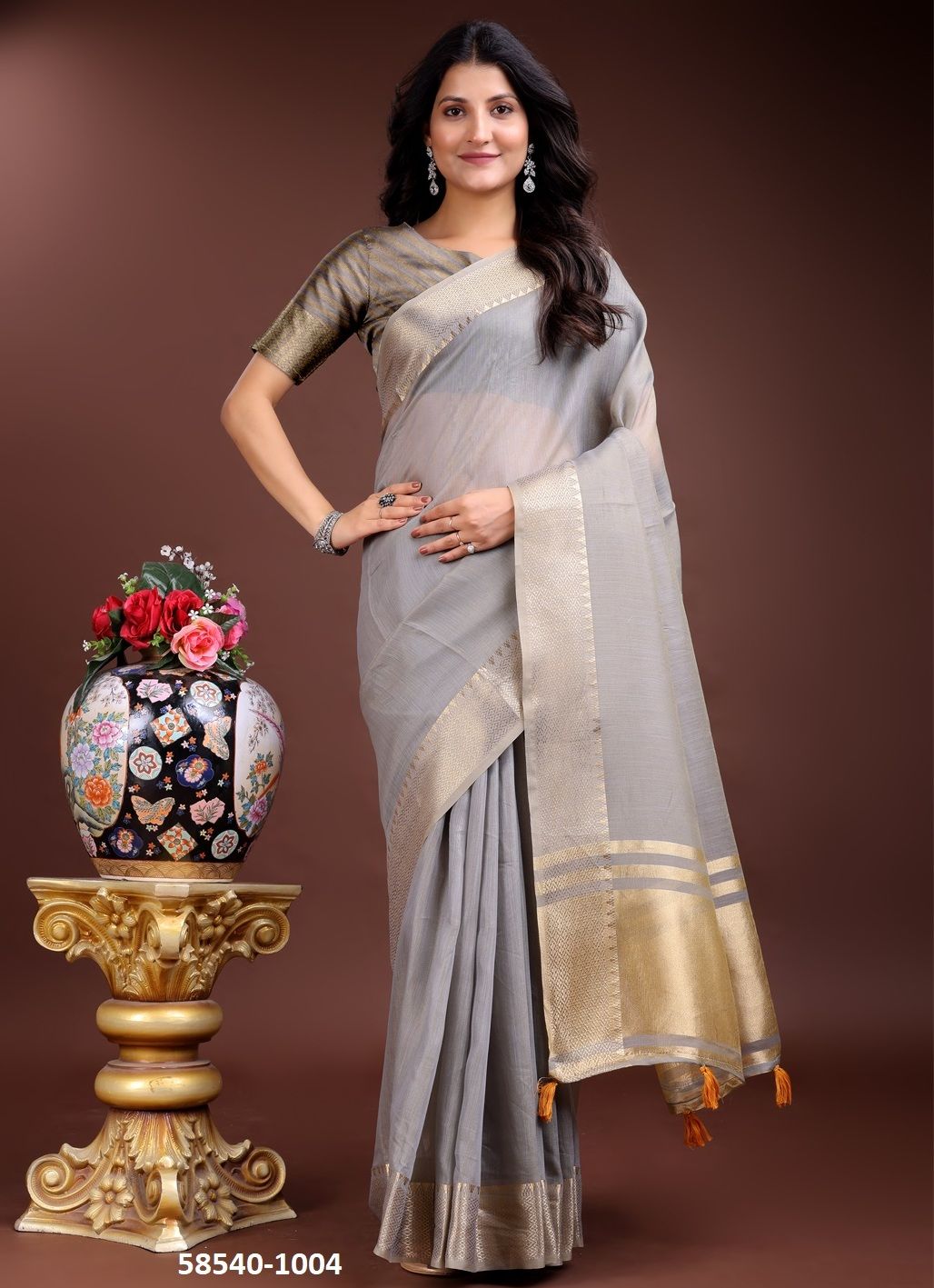 TAYAARI - Catalog # 58540 (Set of 11 Sarees) by Brand DESI MUSE