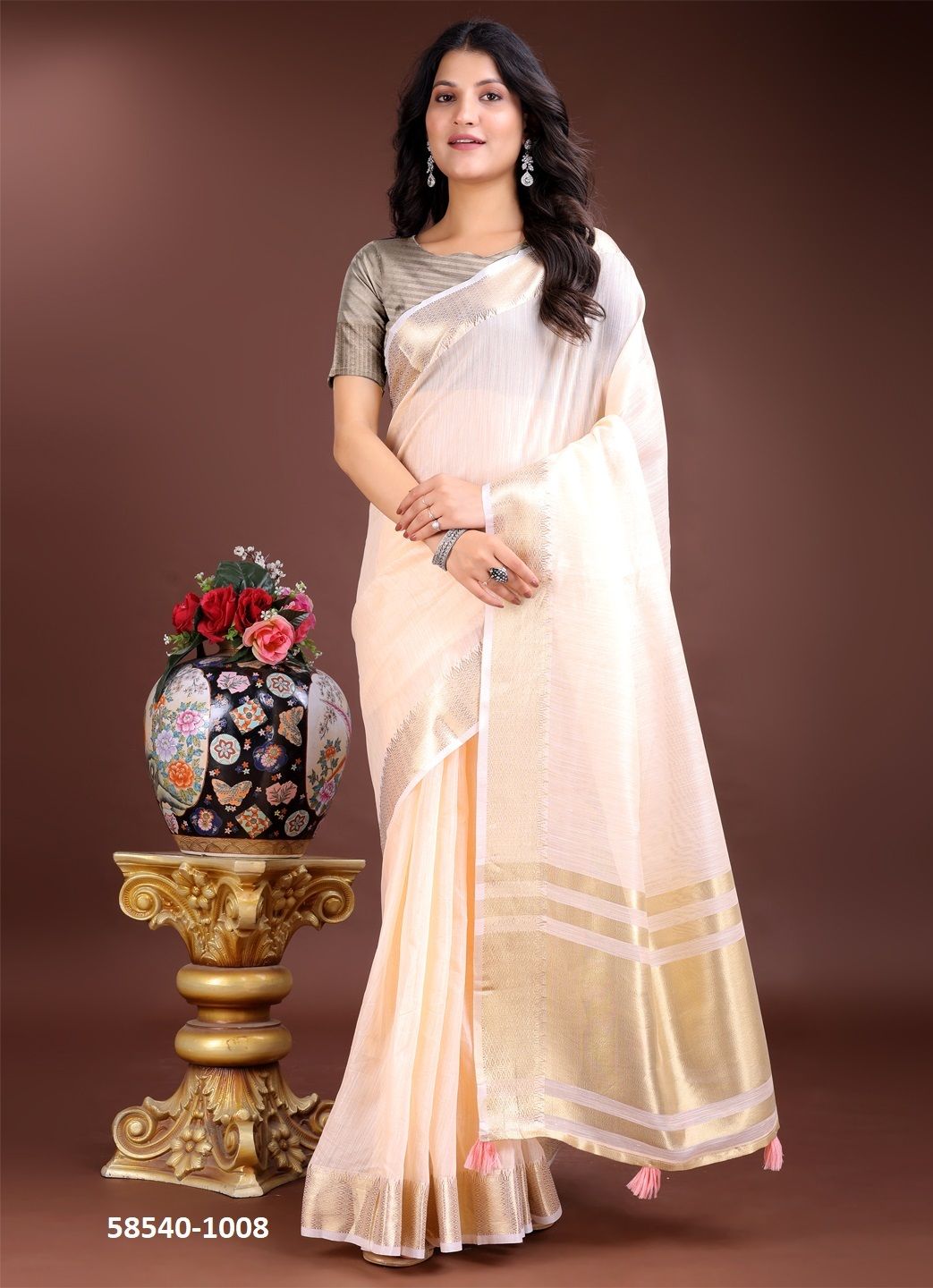TAYAARI - Catalog # 58540 (Set of 11 Sarees) by Brand DESI MUSE