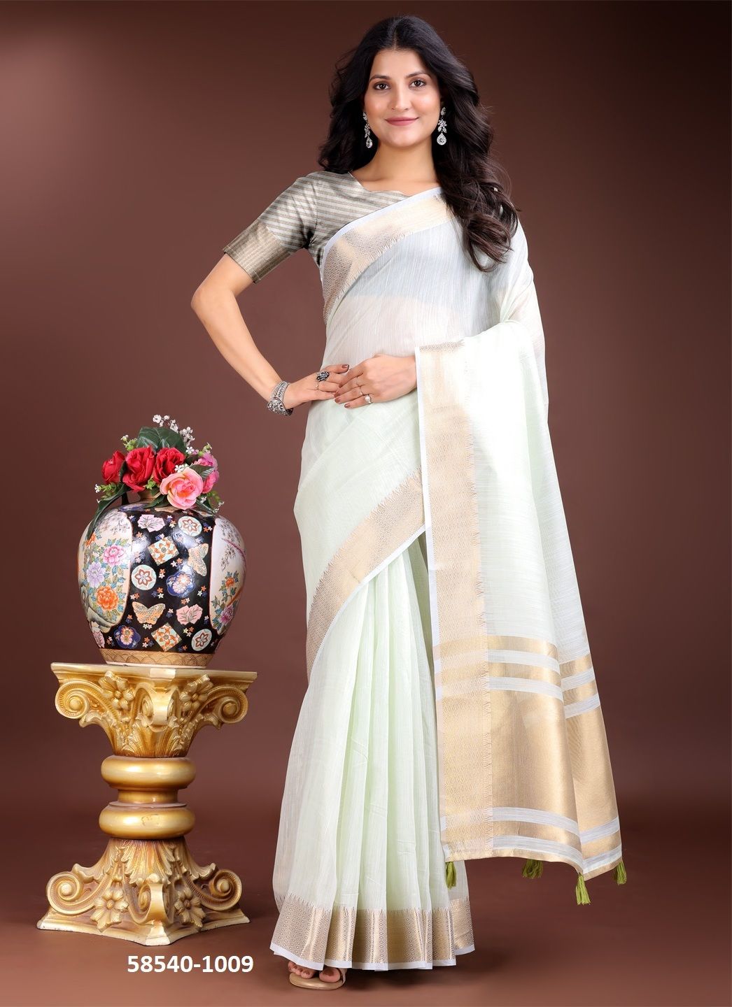 TAYAARI - Catalog # 58540 (Set of 11 Sarees) by Brand DESI MUSE