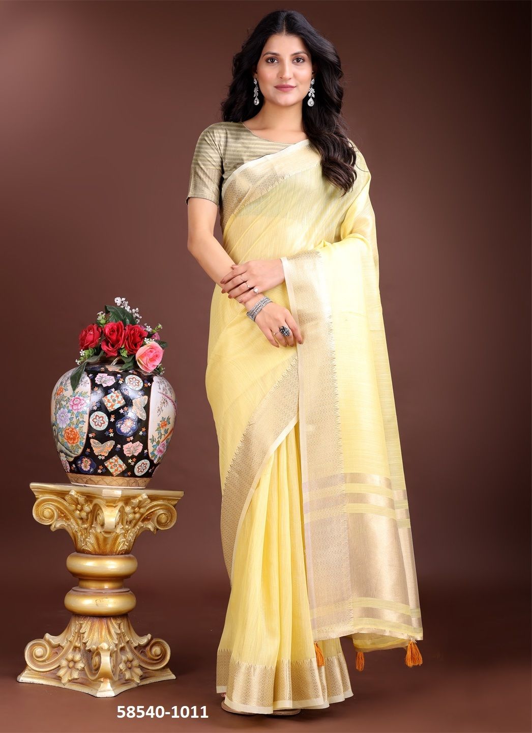TAYAARI - Catalog # 58540 (Set of 11 Sarees) by Brand DESI MUSE