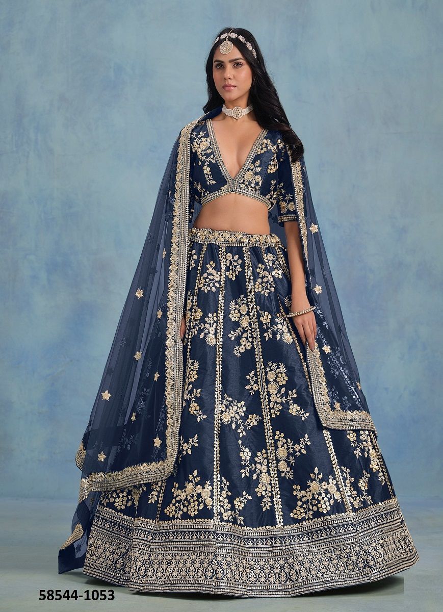 SHEILJA - Catalog # 58544 (Set of 4 Semi-Stitched Lehengas) by Brand DESI MUSE