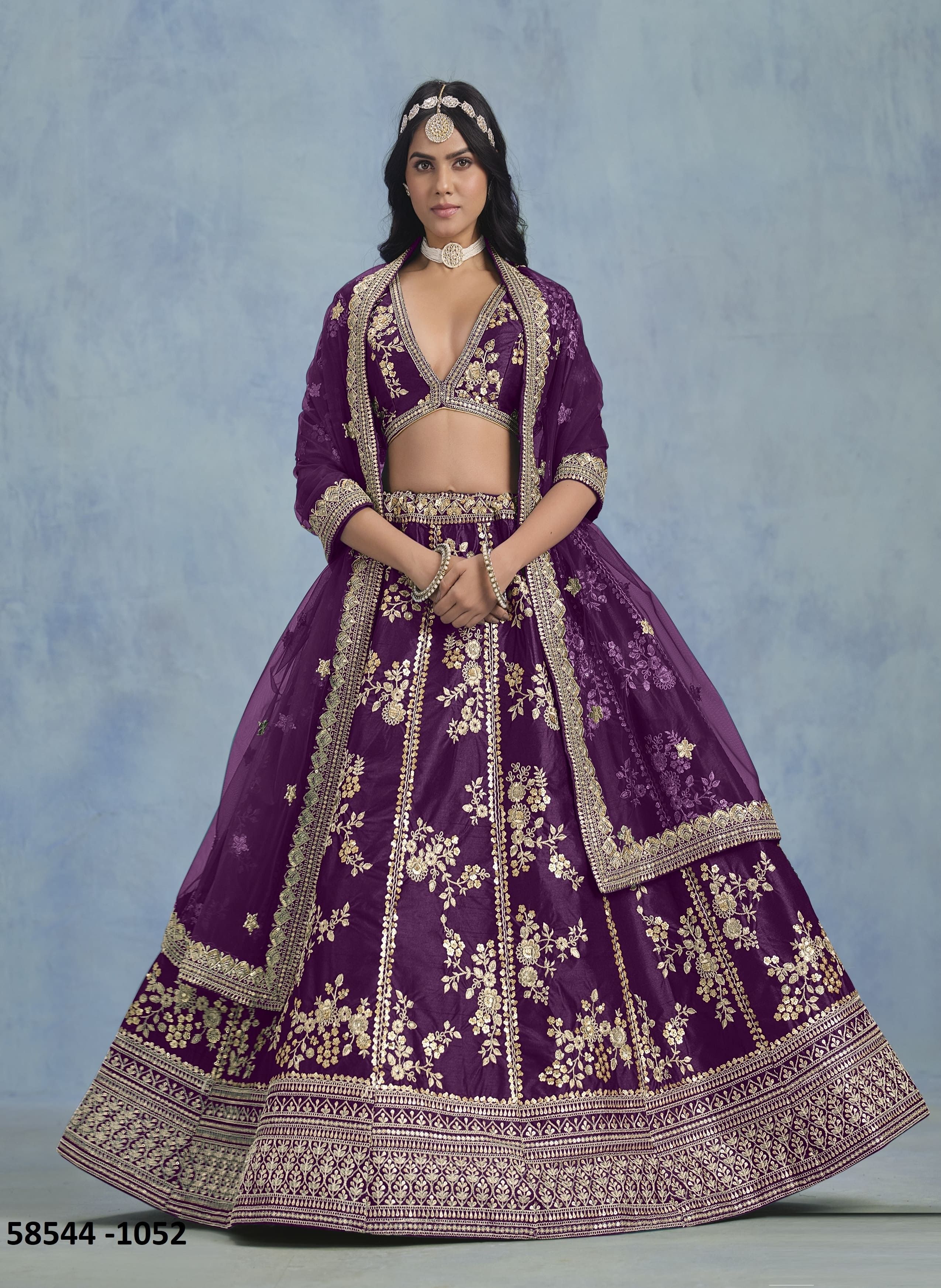 SHEILJA - Catalog # 58544 (Set of 4 Semi-Stitched Lehengas) by Brand DESI MUSE