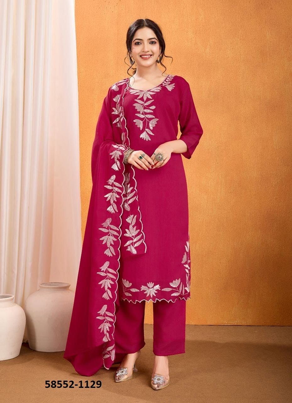 SERIES 1128-1130 - Catalog # 58552 (Set of 3 Readymade Salwar Suits) by Brand DESI MUSE